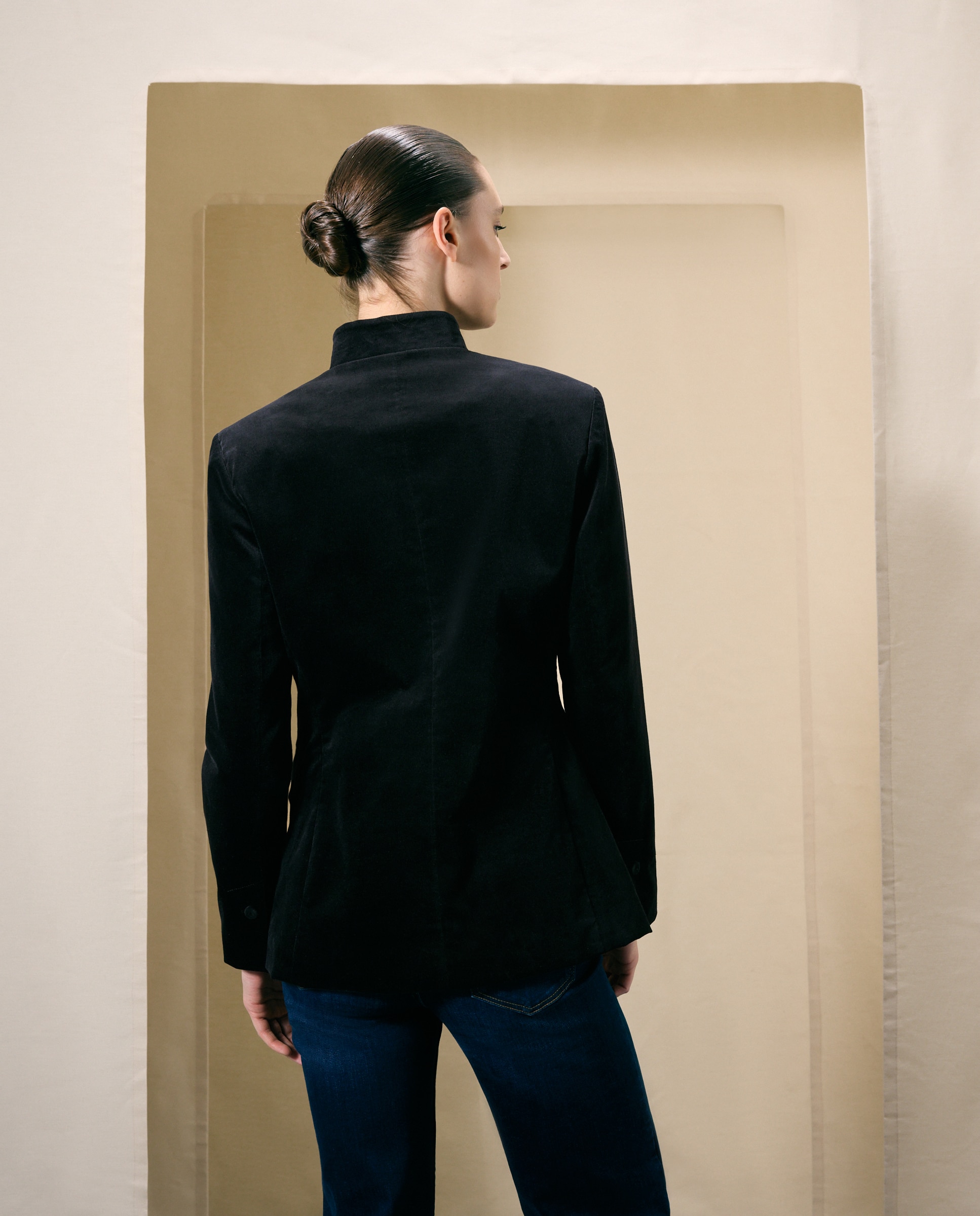 Blazer mujer lisa velvet - Woman El Corte Inglés - Negro Negro-2