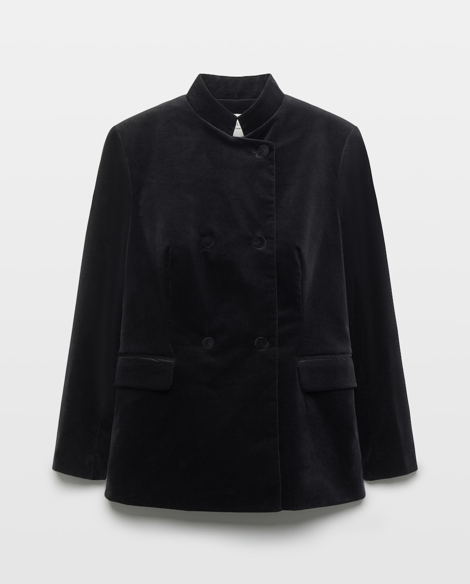 Imagen 0 de Blazer mujer lisa velvet Negro
