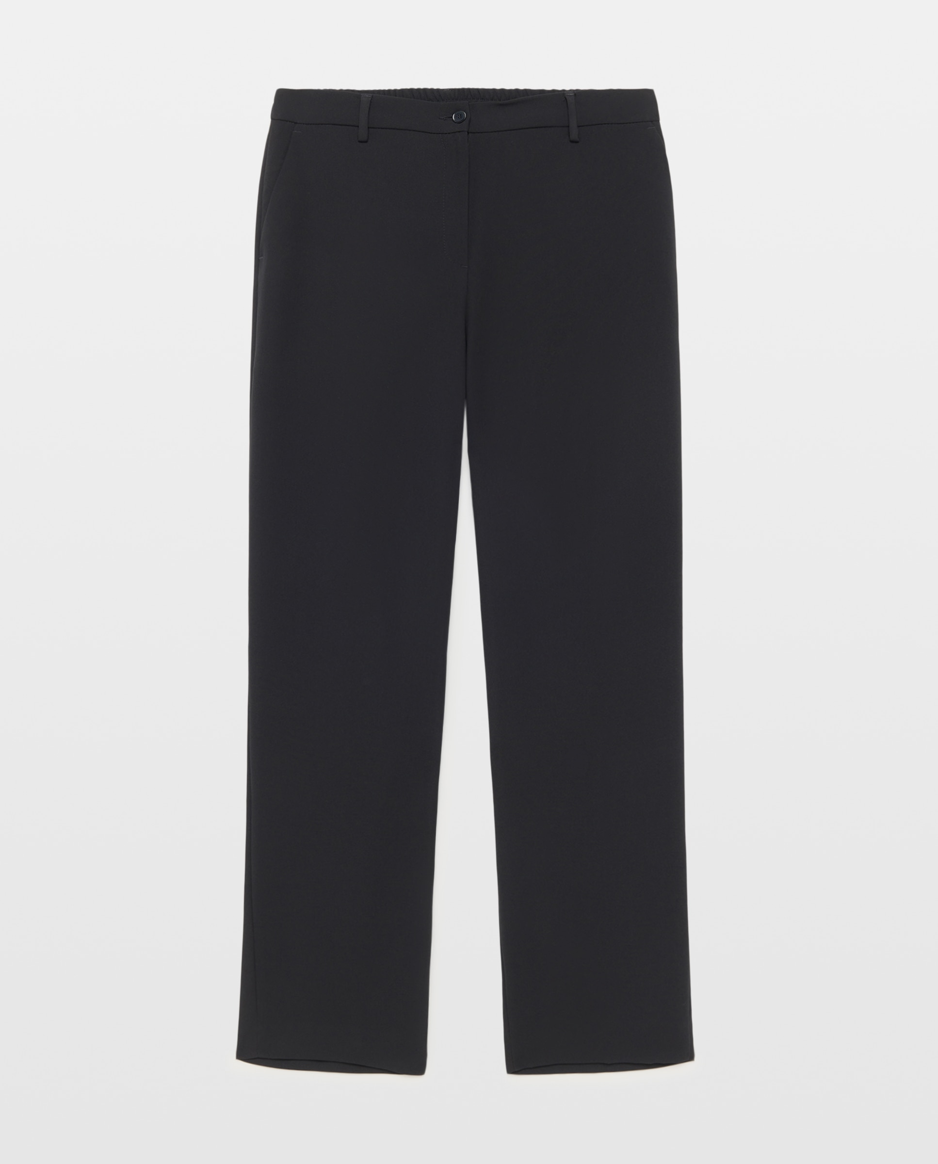 Pantalón recto cintura elástica - Woman El Corte Inglés - Negro Negro-4