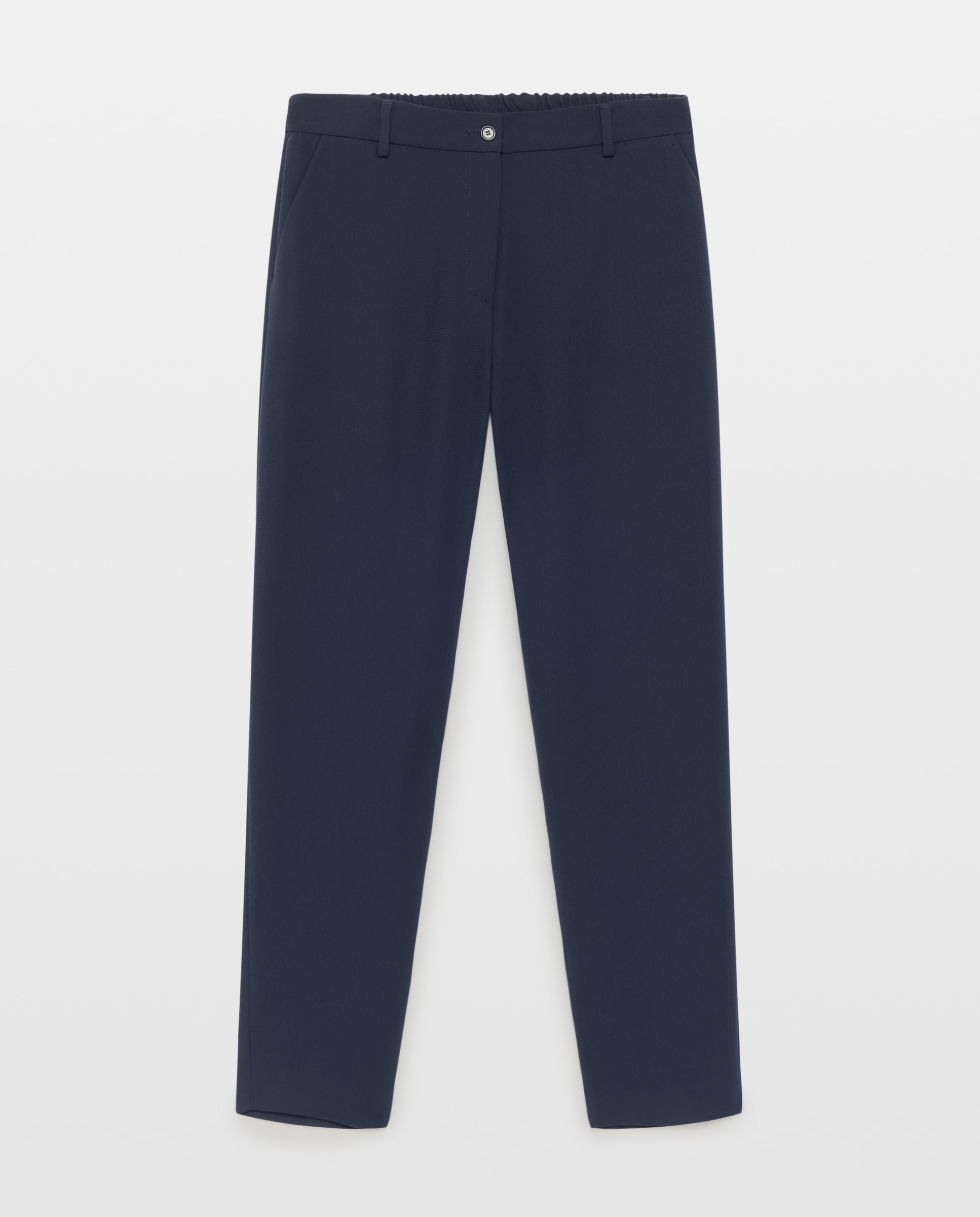 Calças semi skinny com bolsos Azul-marinho-5
