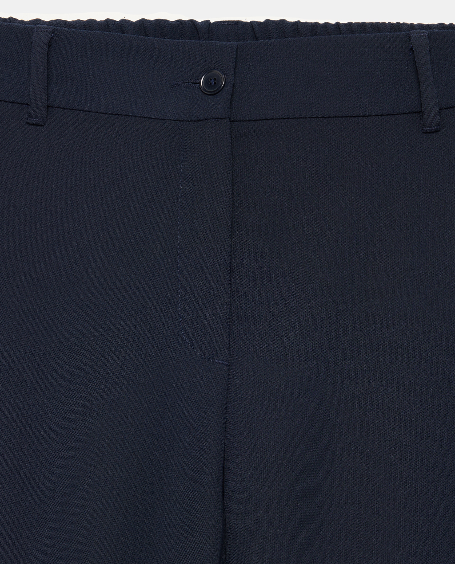 Pantalón de mujer liso ancho con trabillas y botón delantero - Woman El Corte Inglés - Azul marino Azul marino-5