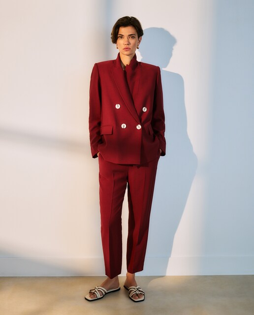 Pantalón de vestir de mujer liso