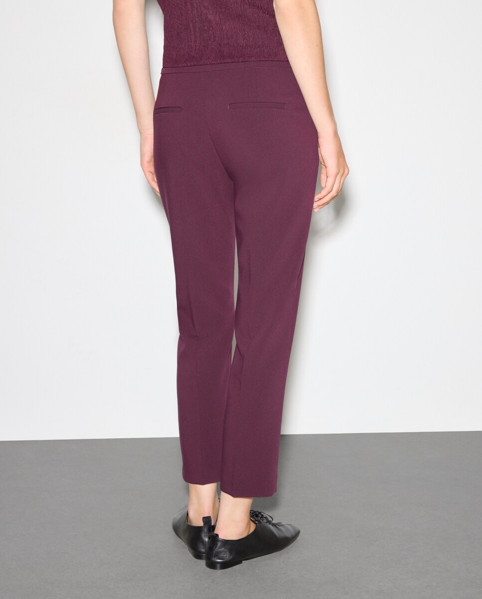 Calças Formais Lisas Bordeaux-3