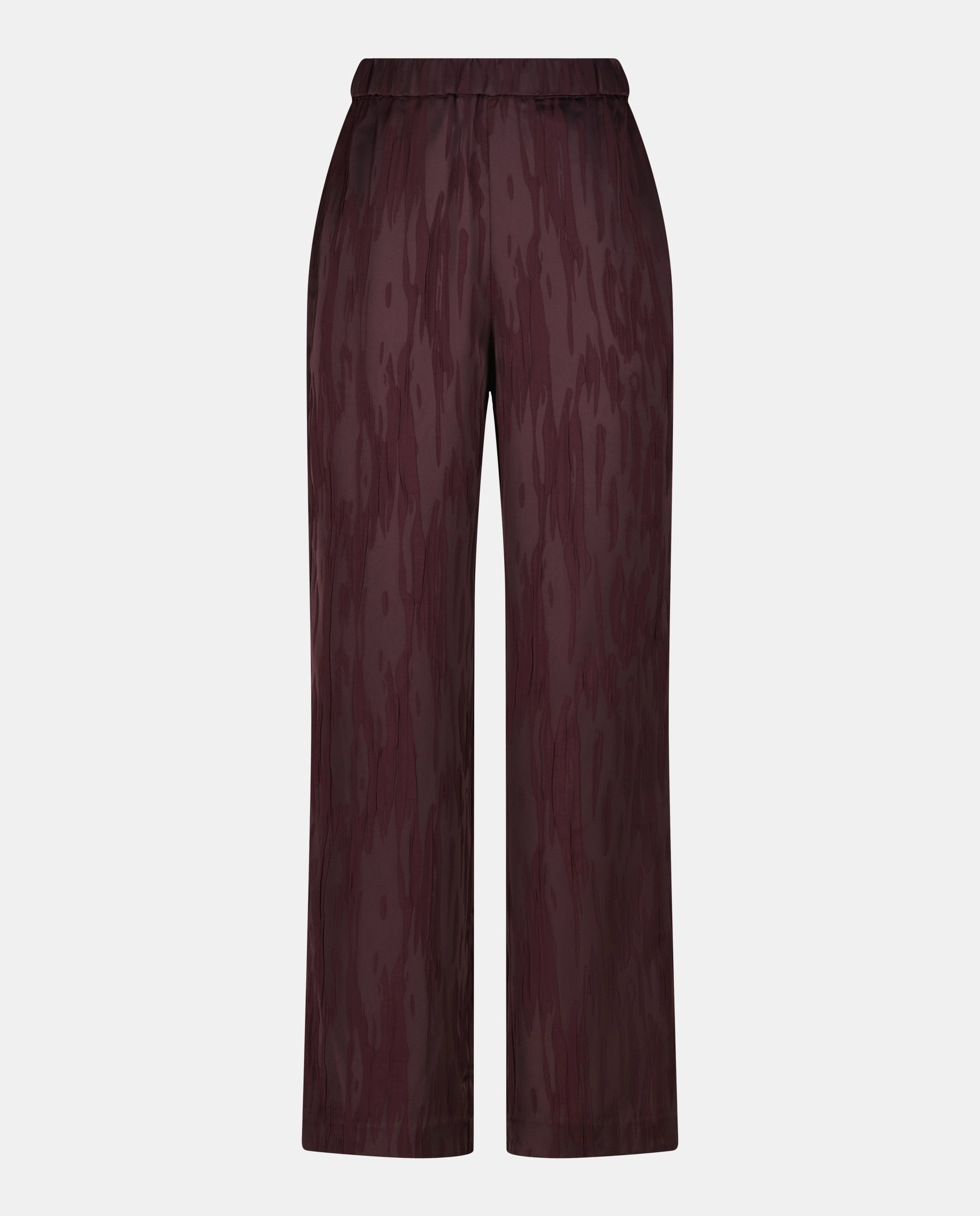 Calças Formais de Poliéster Liso Bordeaux-4