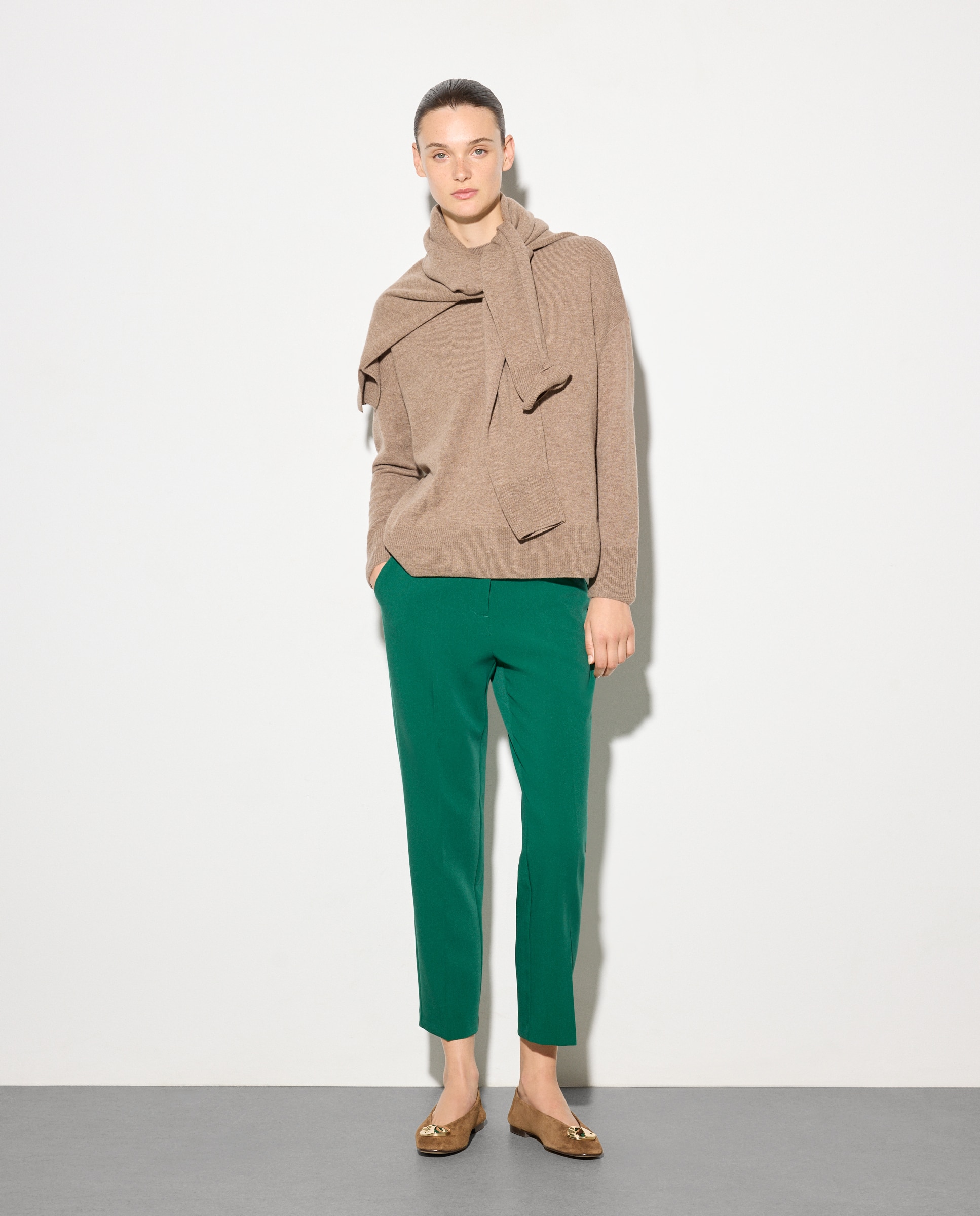 Calças Formais Lisas Verde-1