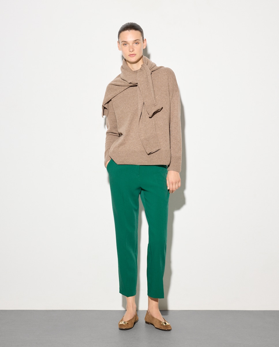 Calças Formais Lisas Verde-1