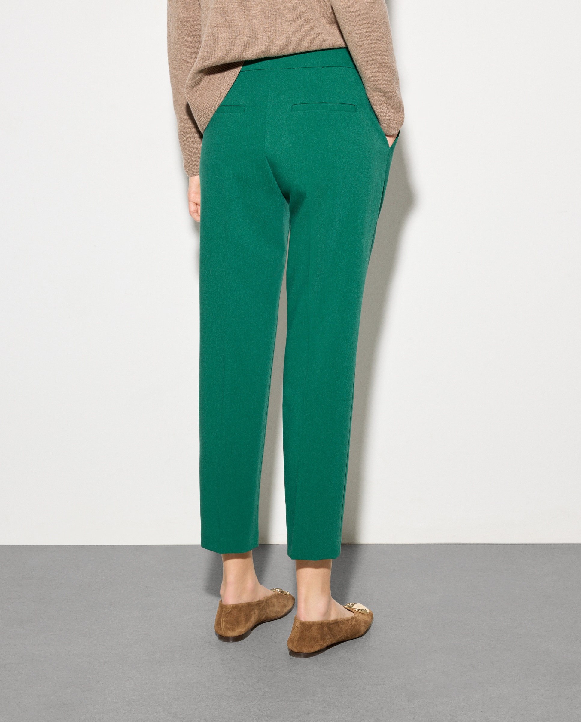 Calças Formais Lisas Verde-3