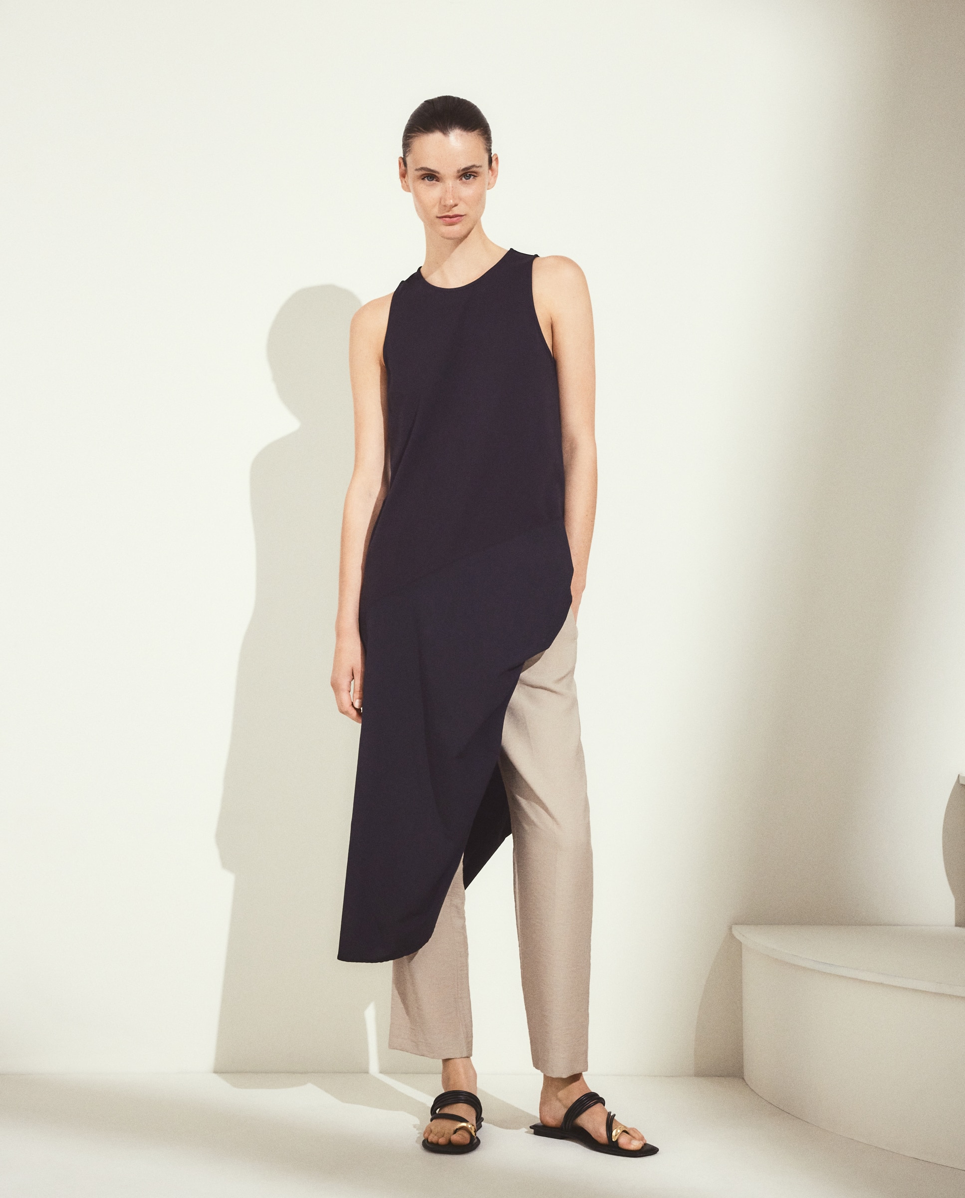 Pantalón de mujer semipitillo crinkle - Woman El Corte Inglés - 850 Piedra 850 Piedra-1