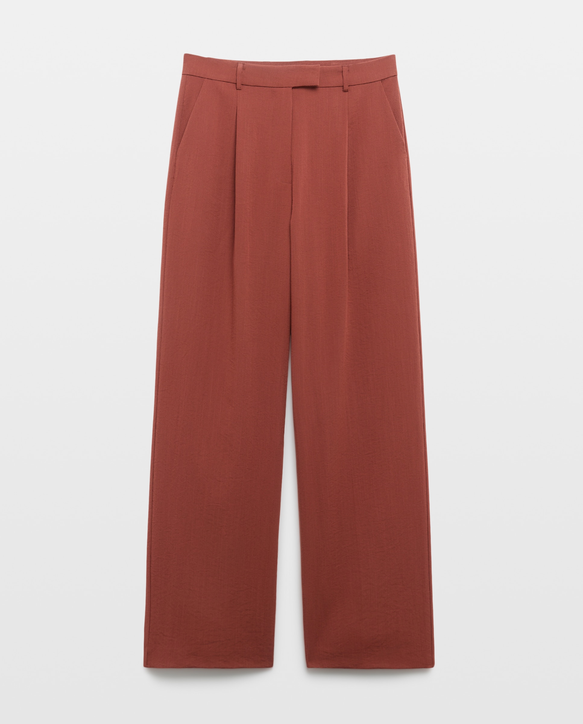 Imagen 4 de Pantalón de mujer ancho con pliegue tumbleado - Woman El Corte Inglés - 770 Terracota 770 Terracota