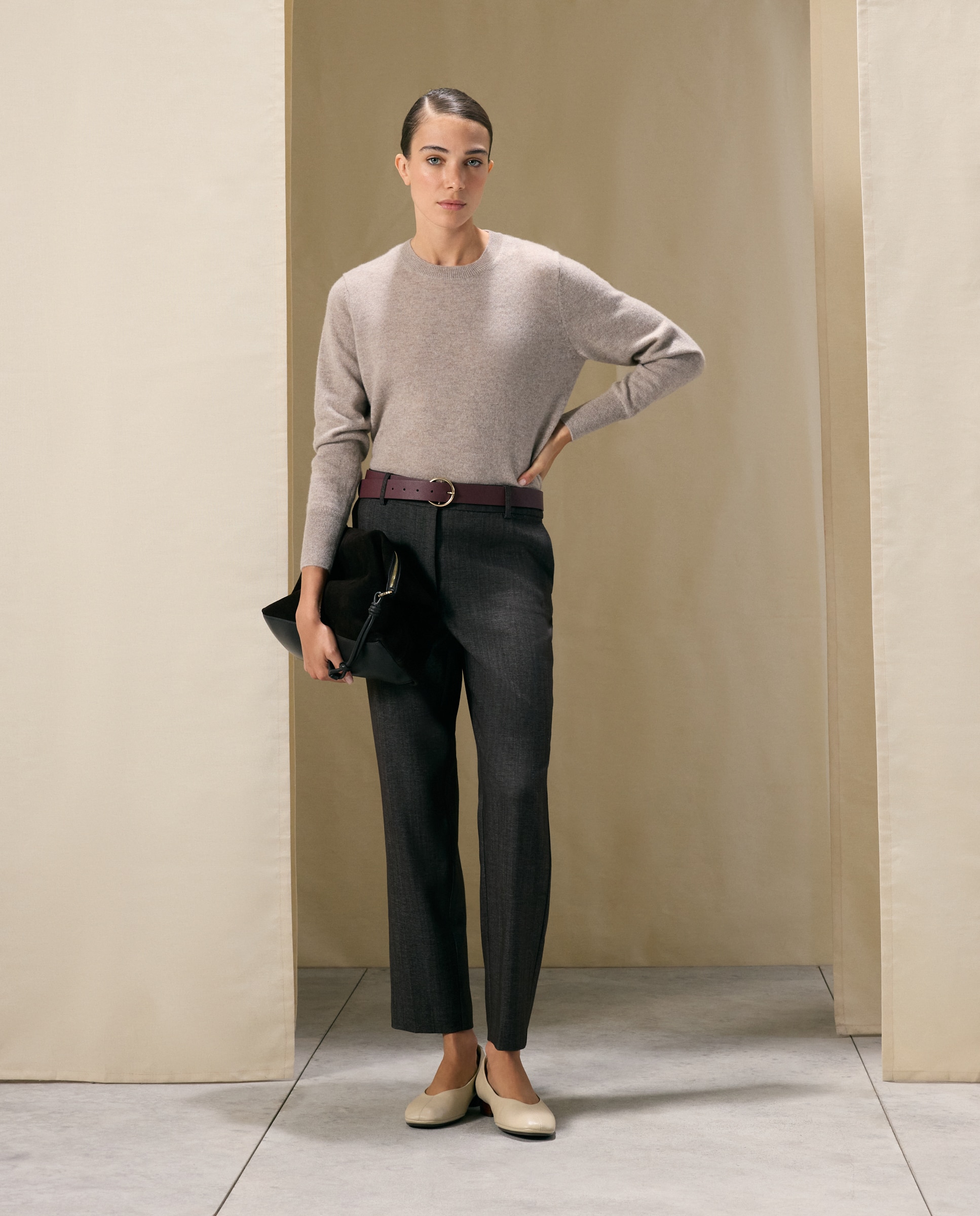 Pantalón semipitillo fantasía de mujer - Woman El Corte Inglés - Marrón Marrón-1
