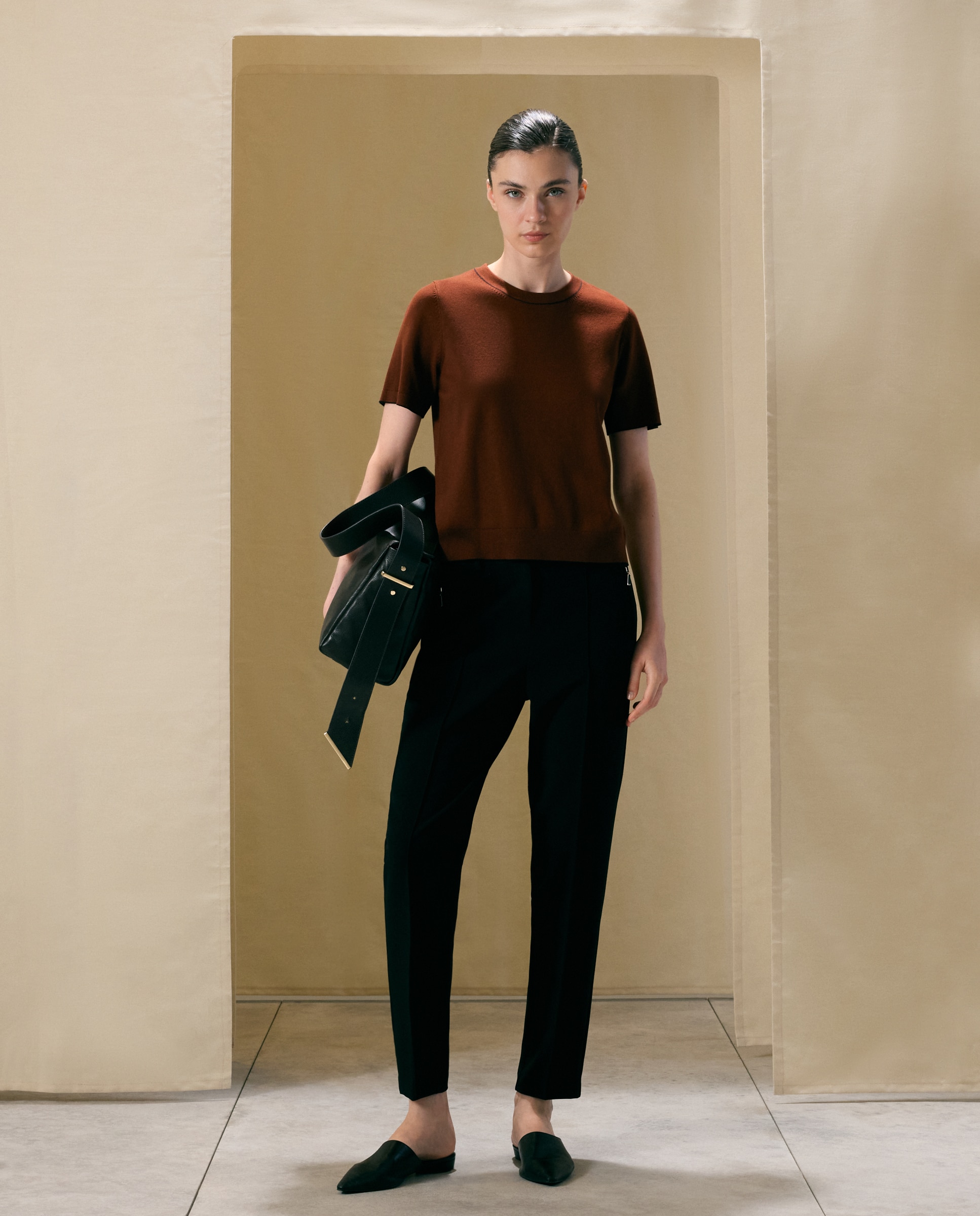 Pantalón semipitillo de mujer de vestir - Woman El Corte Inglés - Negro Negro-1