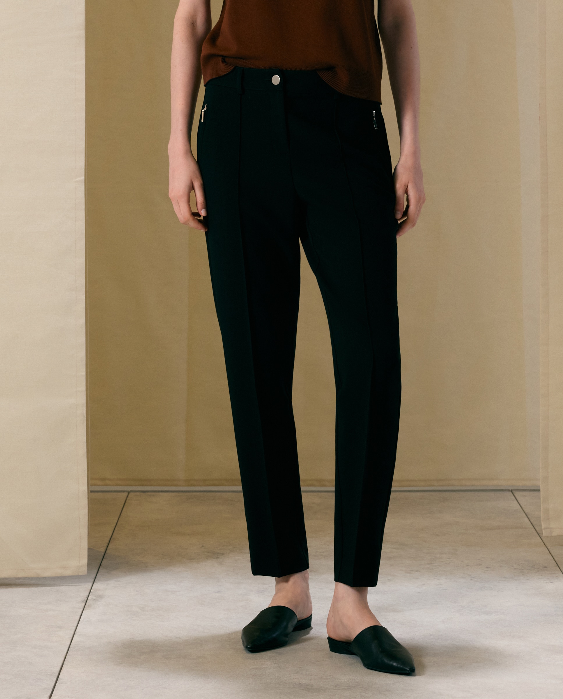 Pantalón semipitillo de mujer de vestir - Woman El Corte Inglés - Negro Negro-2