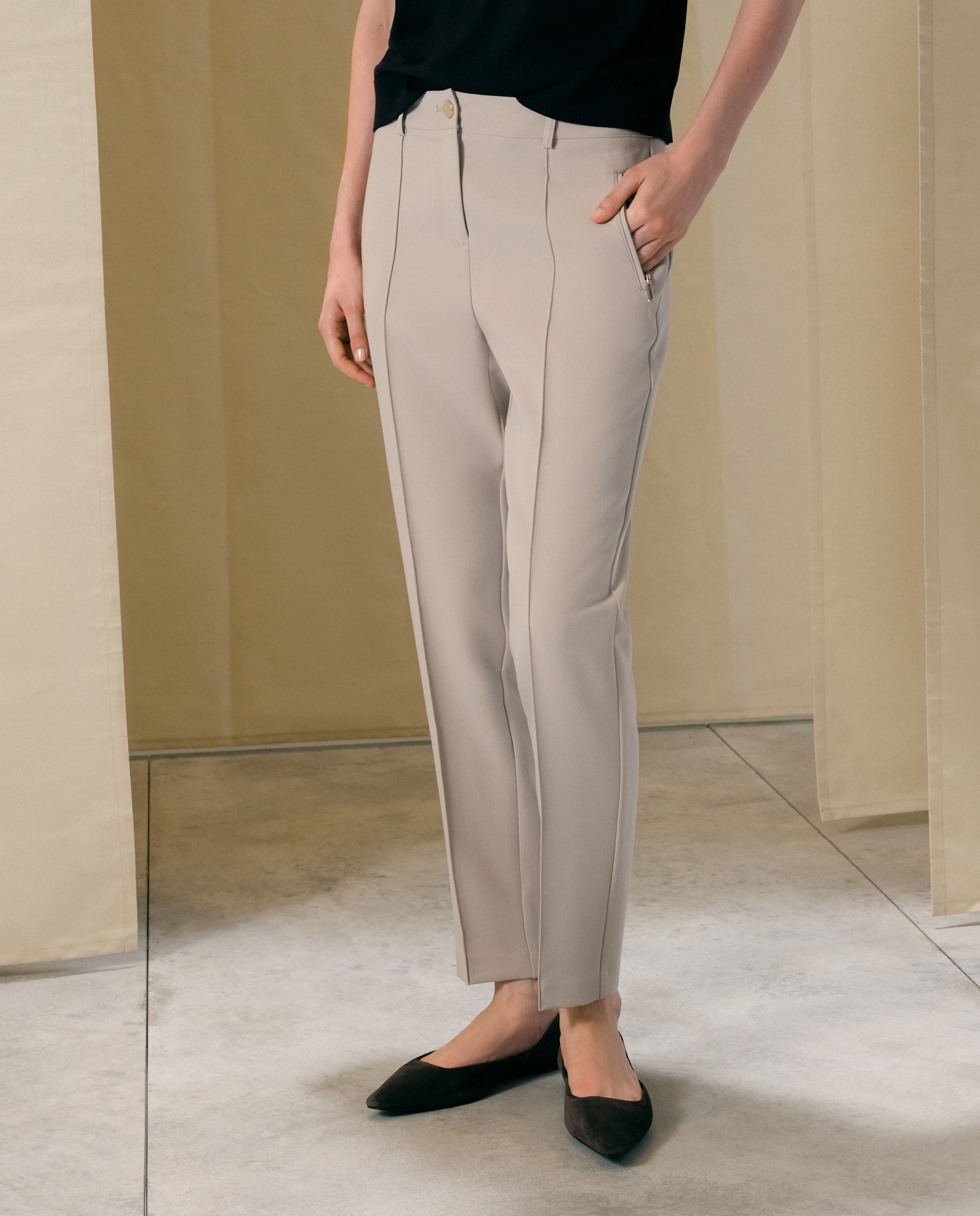 Pantalón semipitillo de mujer de vestir - Woman El Corte Inglés - 710 Beige 710 Beige-2