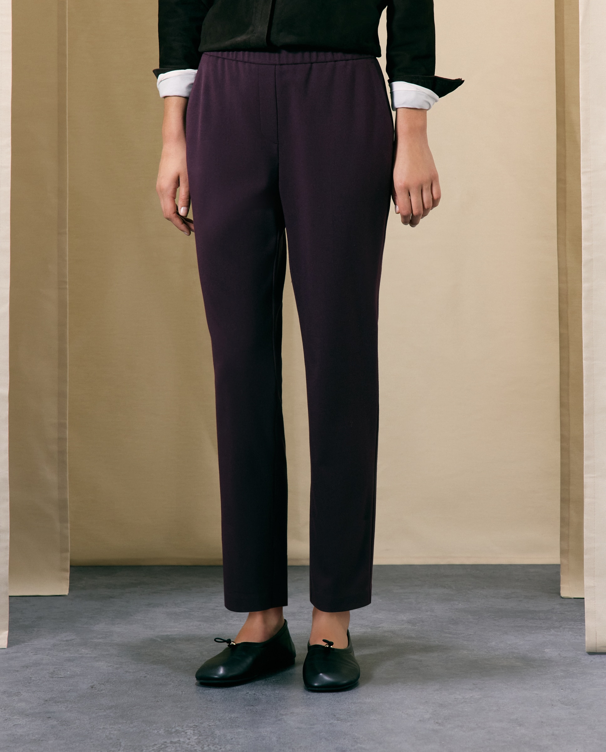 Pantalón semipitillo de mujer de vestir - Woman El Corte Inglés - Burdeos Burdeos-2