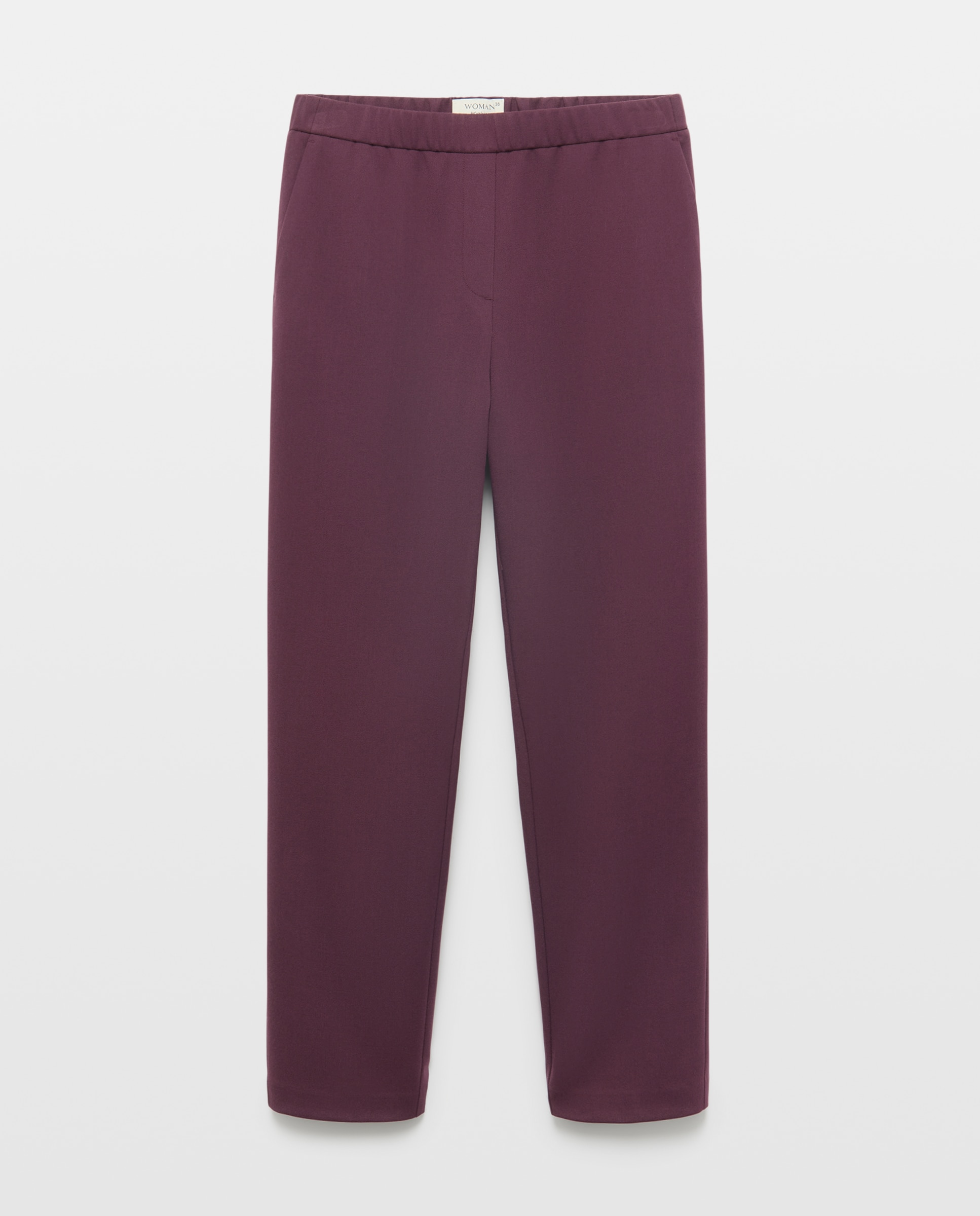 Pantalón semipitillo de mujer de vestir - Woman El Corte Inglés - Burdeos Burdeos-4