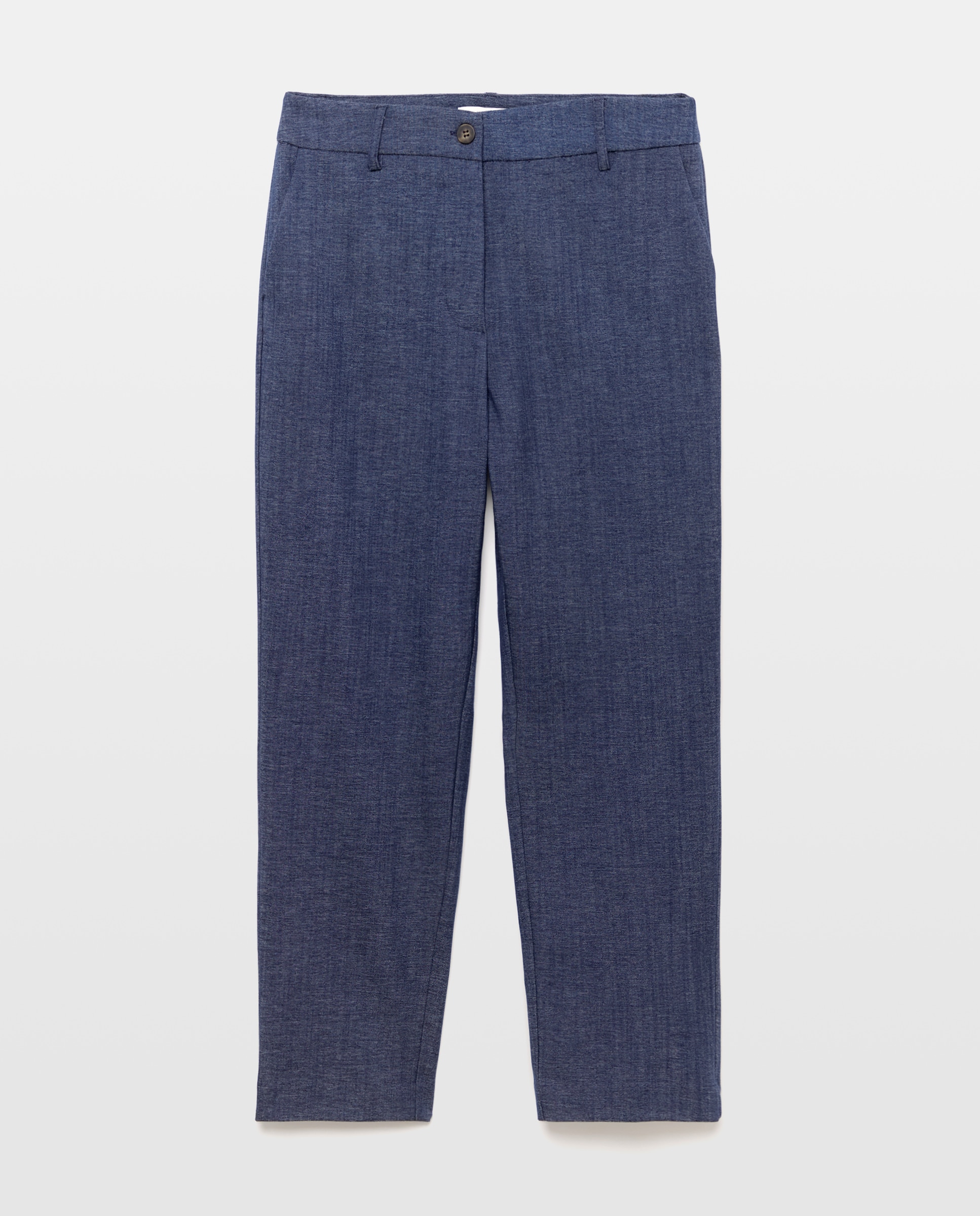 Calças Semi Skinny com Fantasia Azul-marinho-4