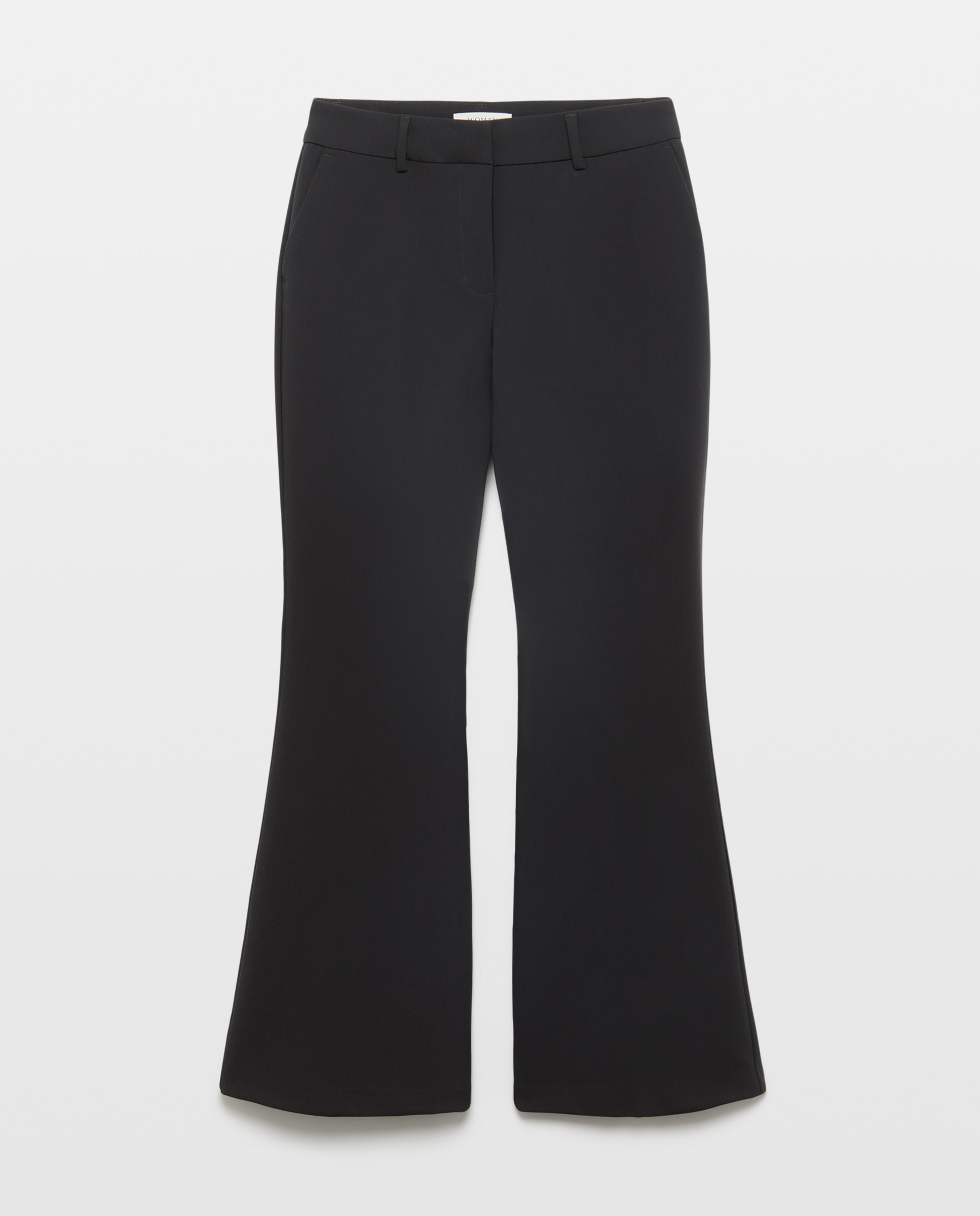 Pantalón flare de mujer doble tela - Woman El Corte Inglés - Negro Negro-4