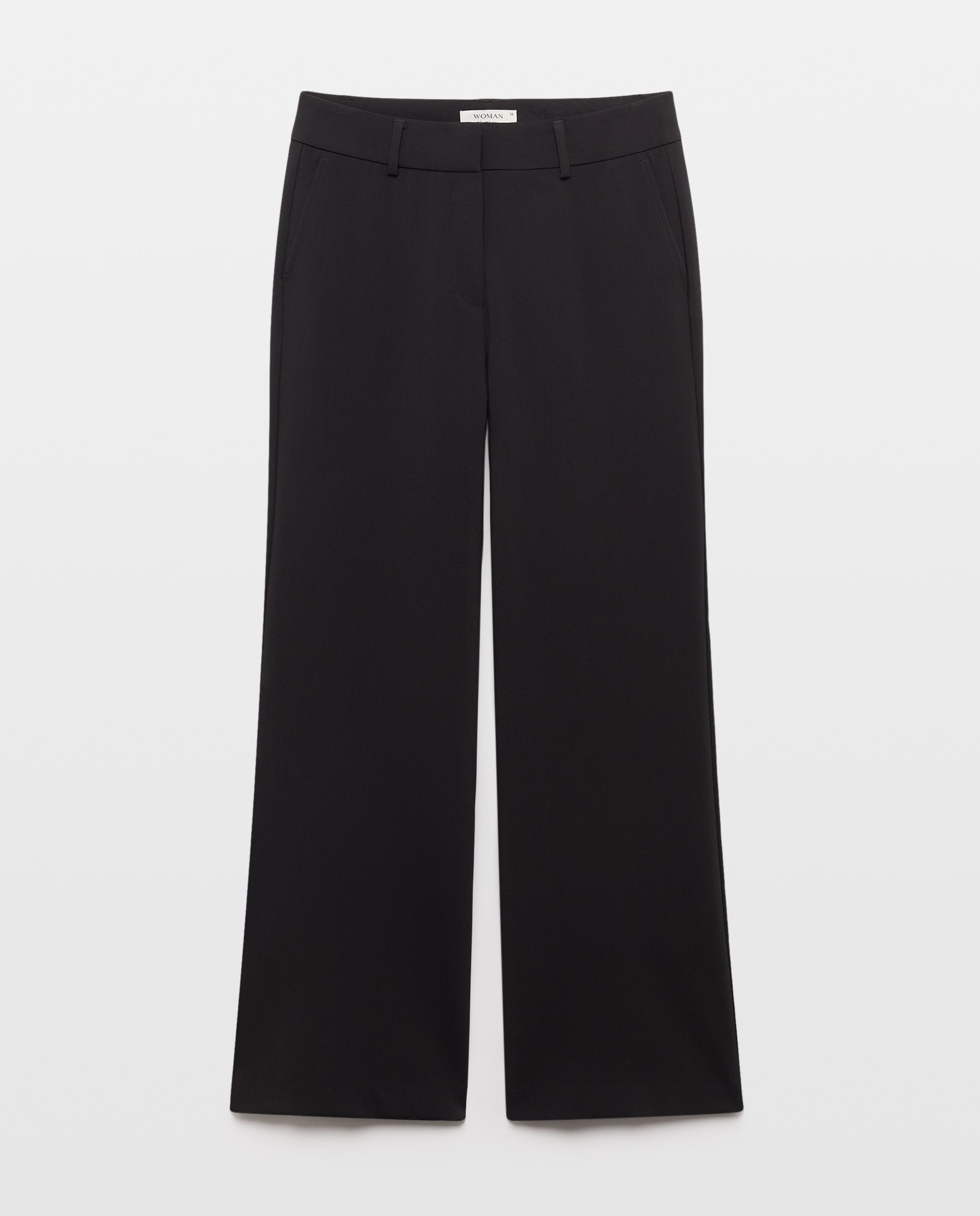 Pantalón ancho de mujer doble tela - Woman El Corte Inglés - Negro Negro-4