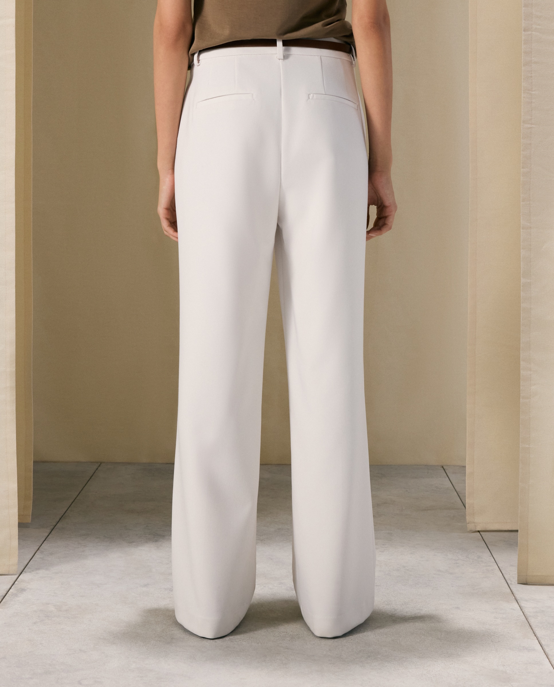 Pantalón ancho de mujer doble tela - Woman El Corte Inglés - 120 Crudo 120 Crudo-3
