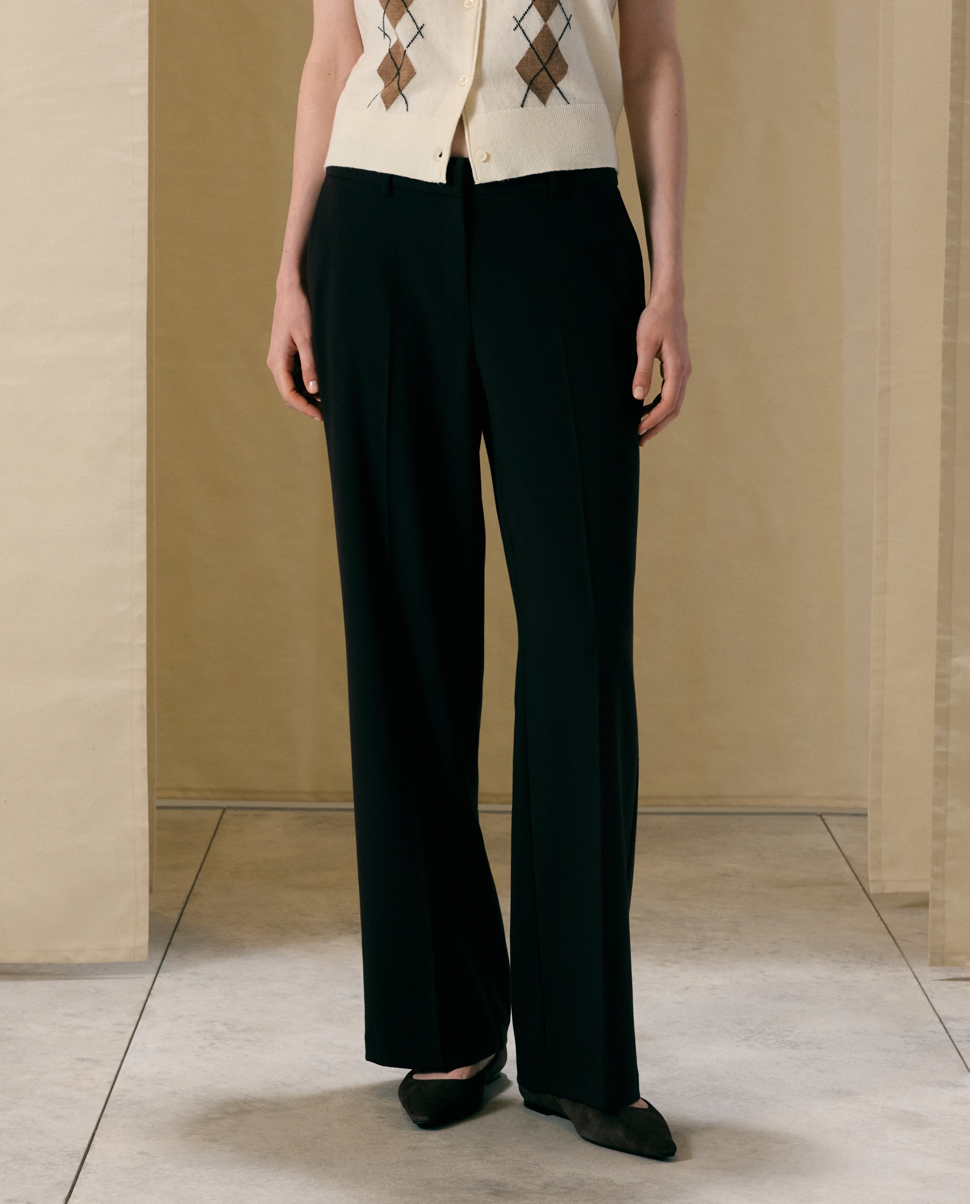 Pantalón de mujer ancho con goma - Woman El Corte Inglés - Marrón Marrón-2