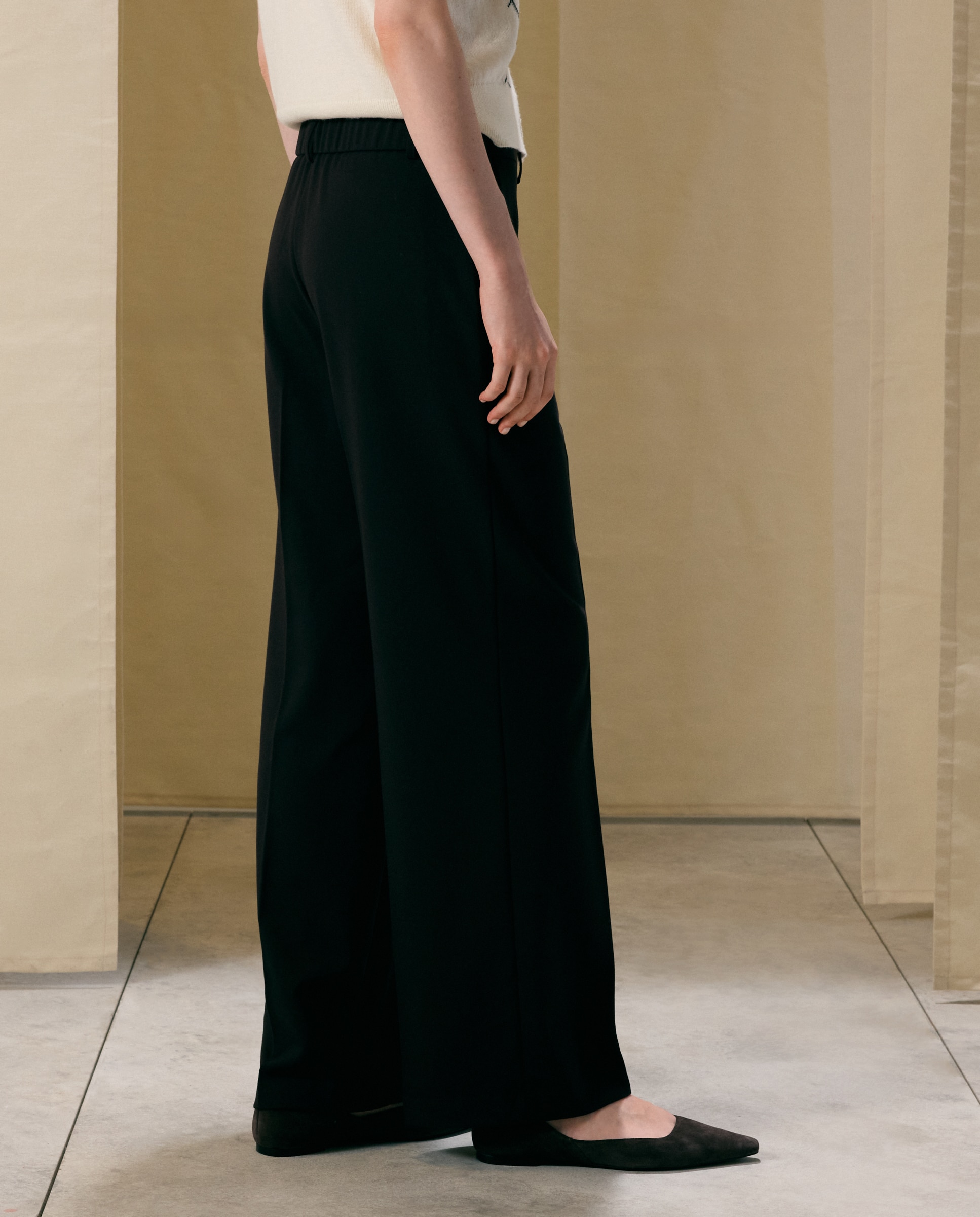 Pantalón de mujer ancho con goma - Woman El Corte Inglés - Marrón Marrón-3
