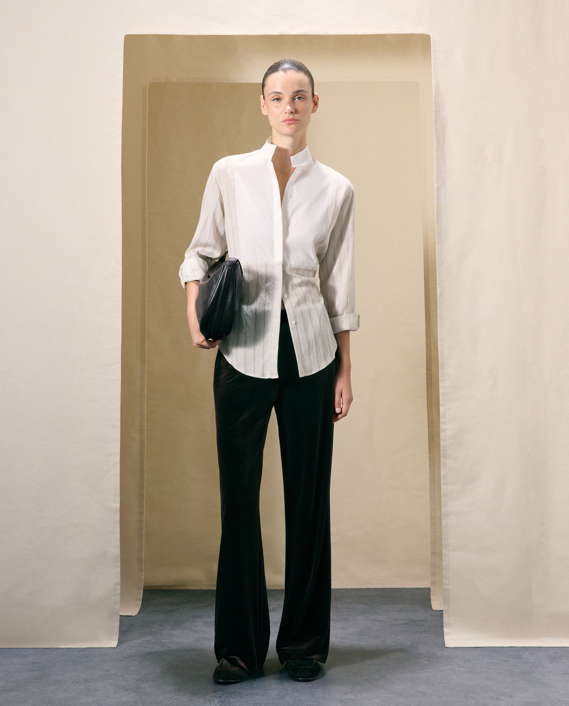 Pantalón liso ancho de mujer - Woman El Corte Inglés - 700 Marrón 700 Marrón-1