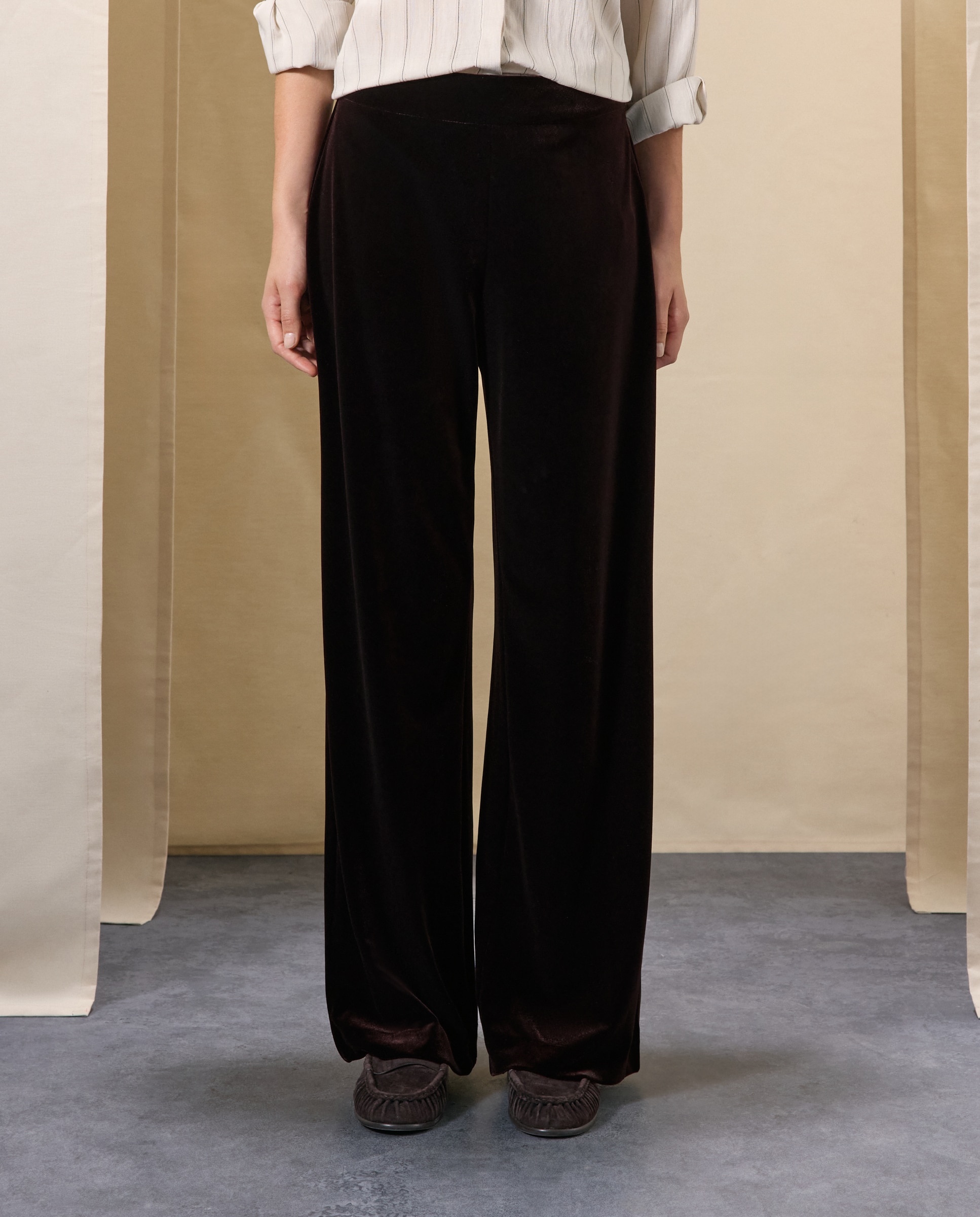 Pantalón liso ancho de mujer - Woman El Corte Inglés - 700 Marrón 700 Marrón-2