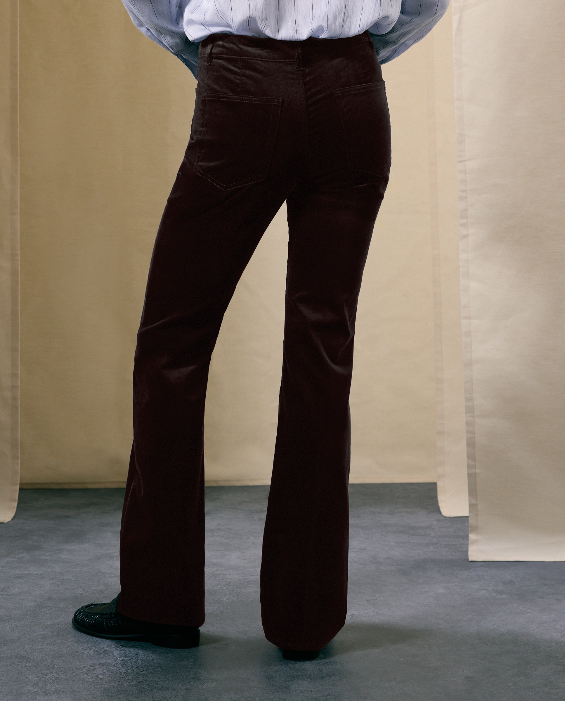 Pantalón de mujer flare terciopelo - Woman El Corte Inglés - Marrón Marrón-3