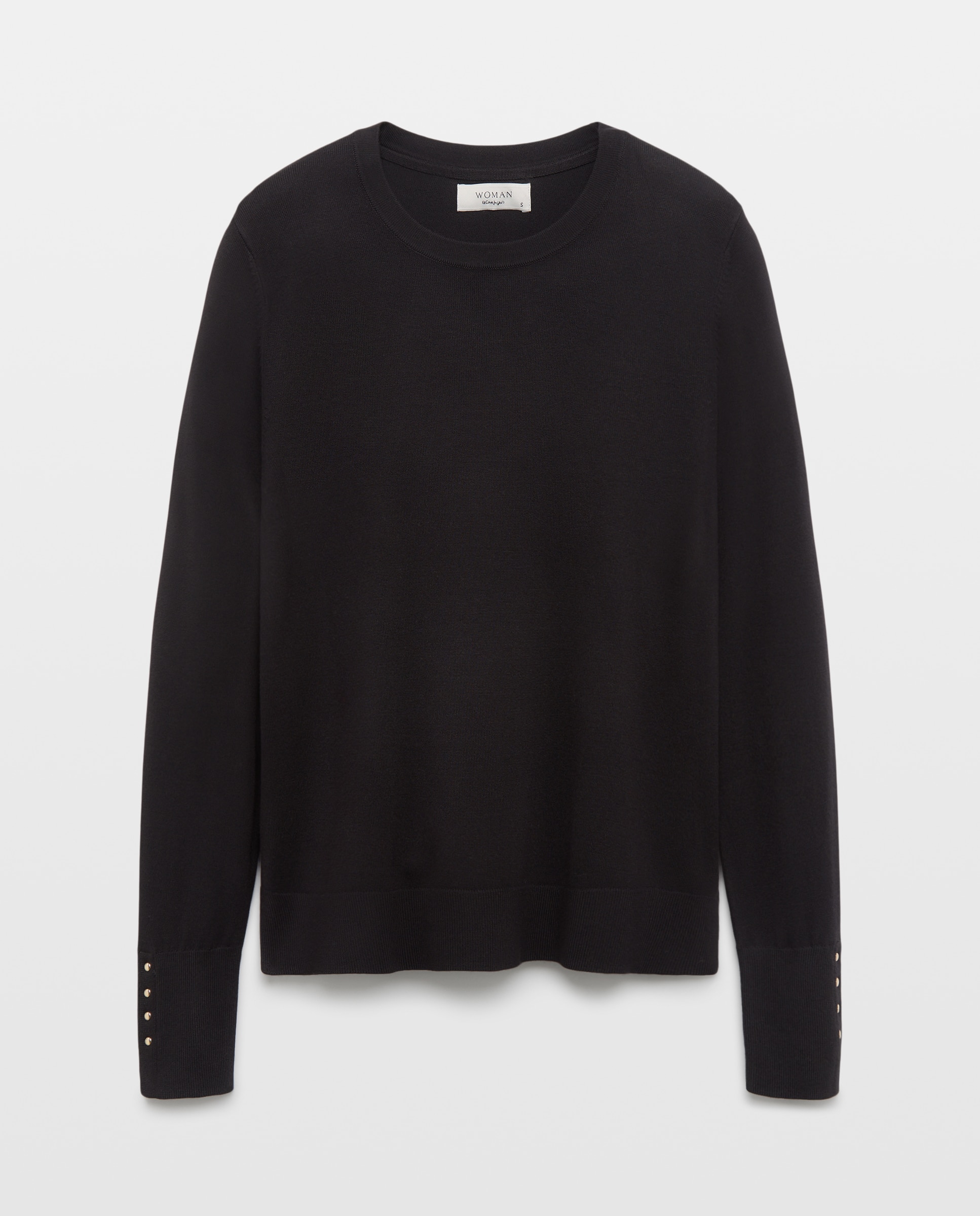 Camisola de Malha Básica Lisa de Viscose Preto-5