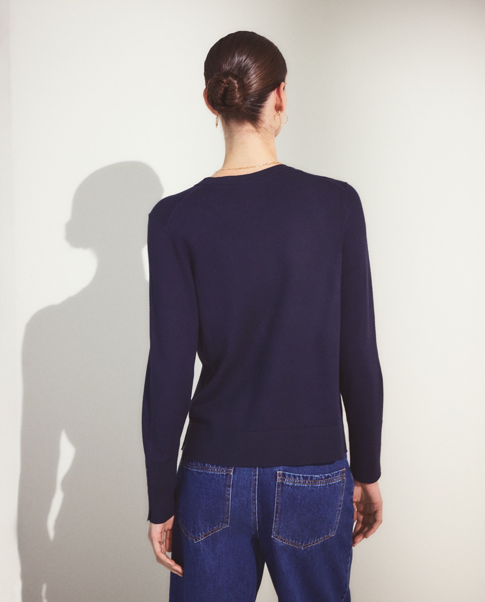 Jersey liso básico de mujer - Woman El Corte Inglés - Azul marino Azul marino-3