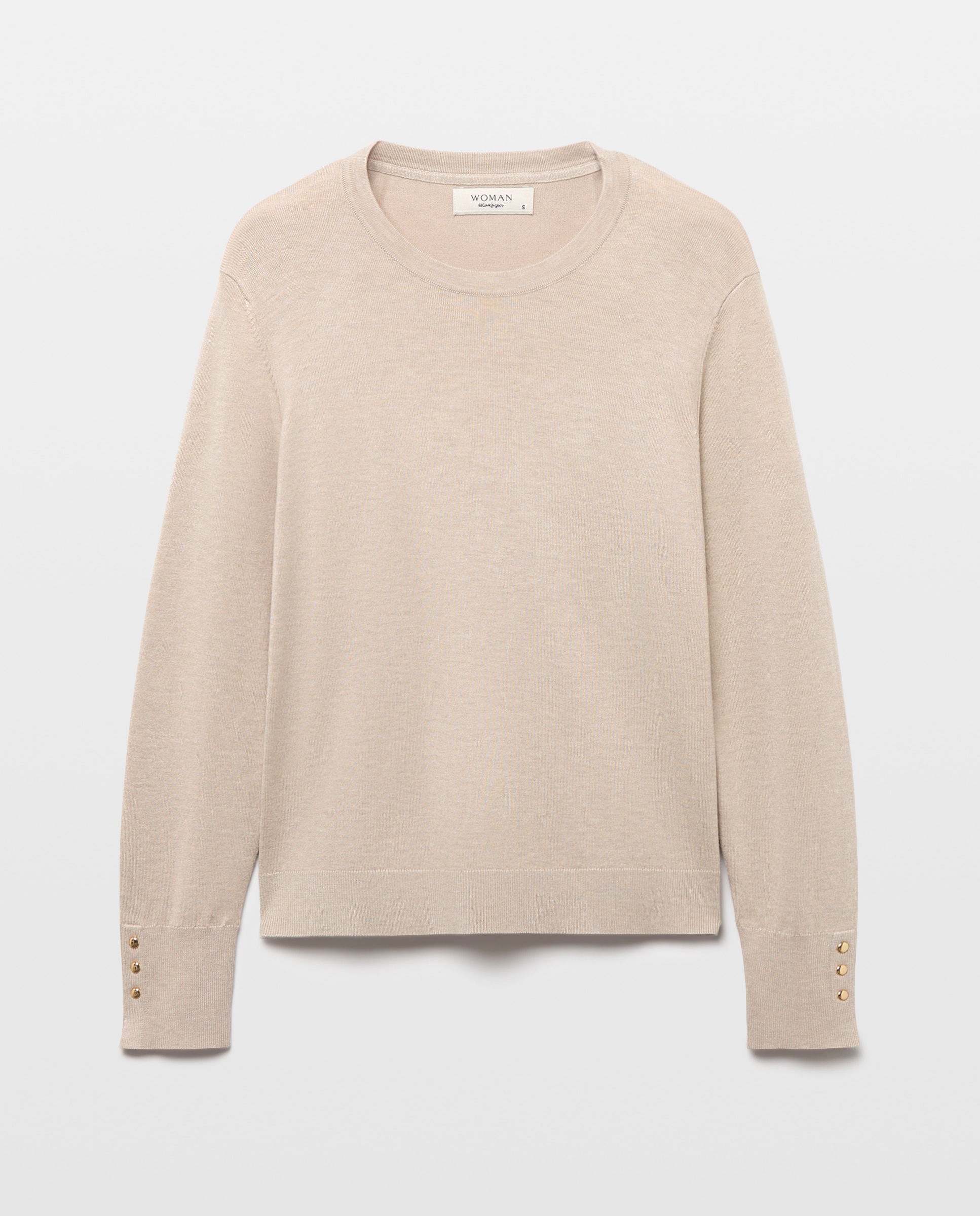 Jersey básico de mujer cuello caja - Woman El Corte Inglés - Tostado Tostado-4