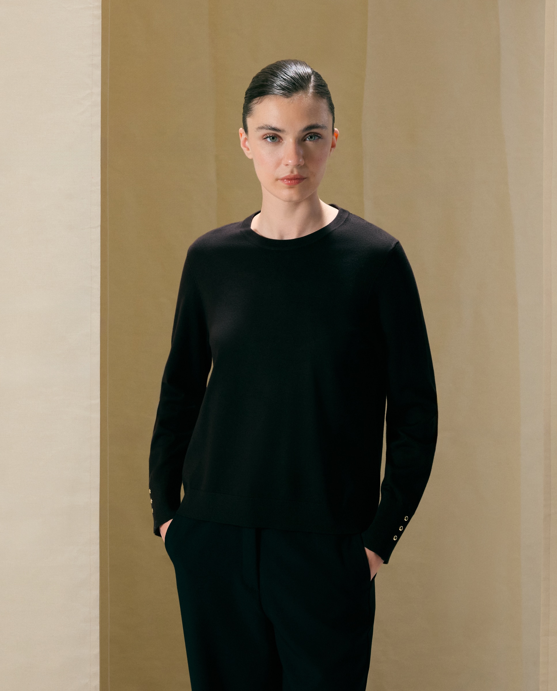 Jersey básico de mujer cuello caja - Woman El Corte Inglés - Marrón Marrón-1