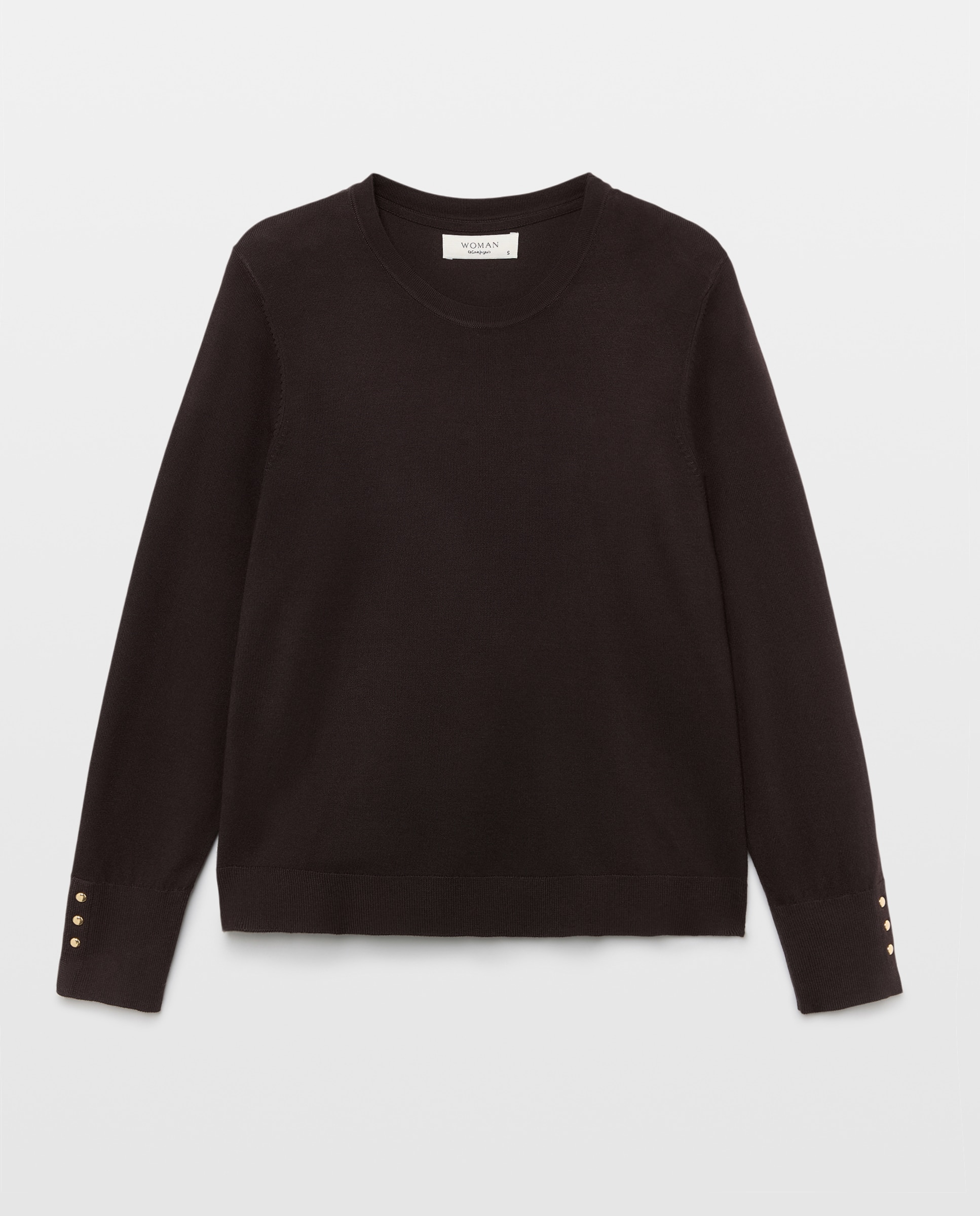 Jersey básico de mujer cuello caja - Woman El Corte Inglés - Marrón Marrón-4