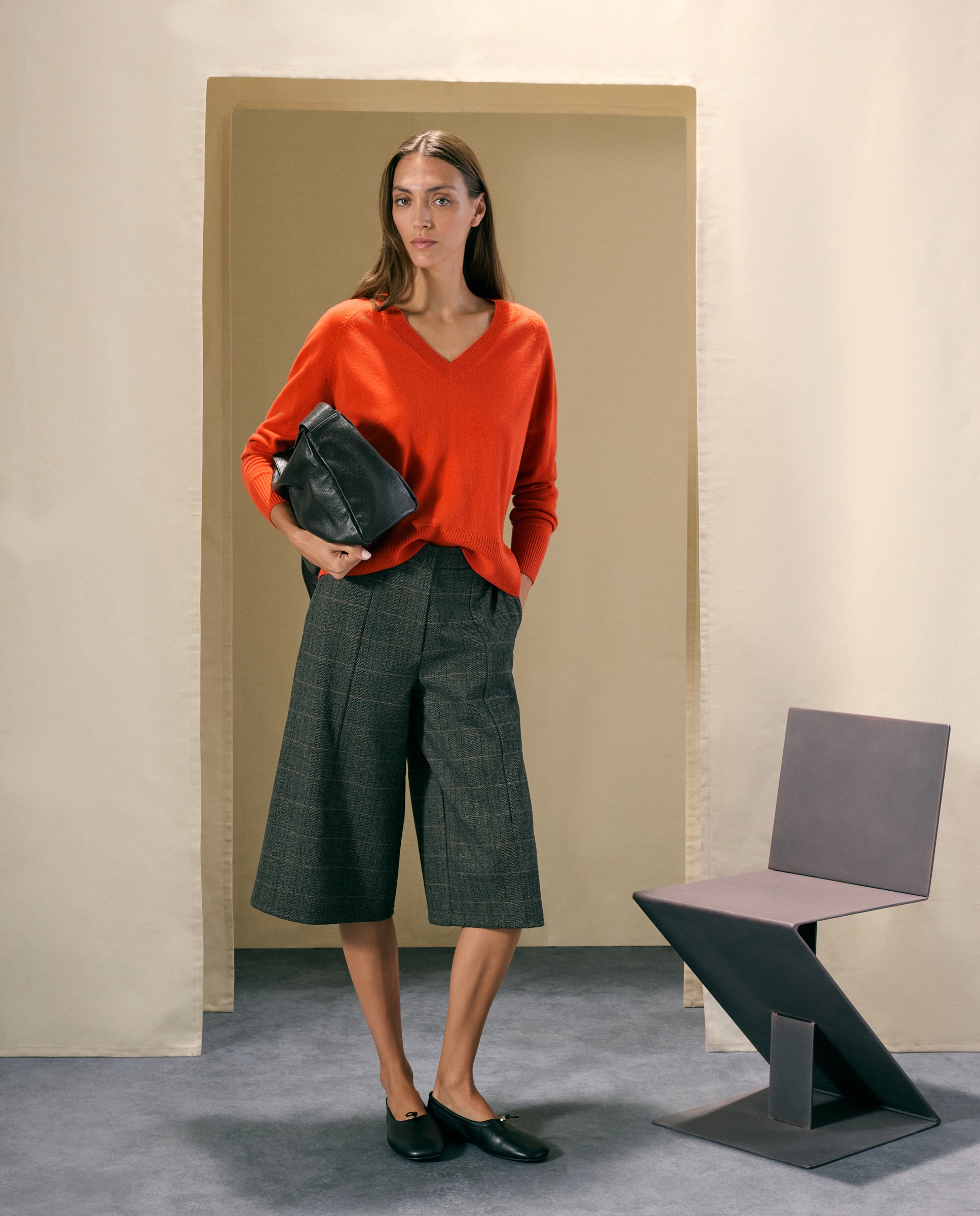 Jersey básico de mujer con lana cashmere - Woman El Corte Inglés - 660 Naranja 660 Naranja-2