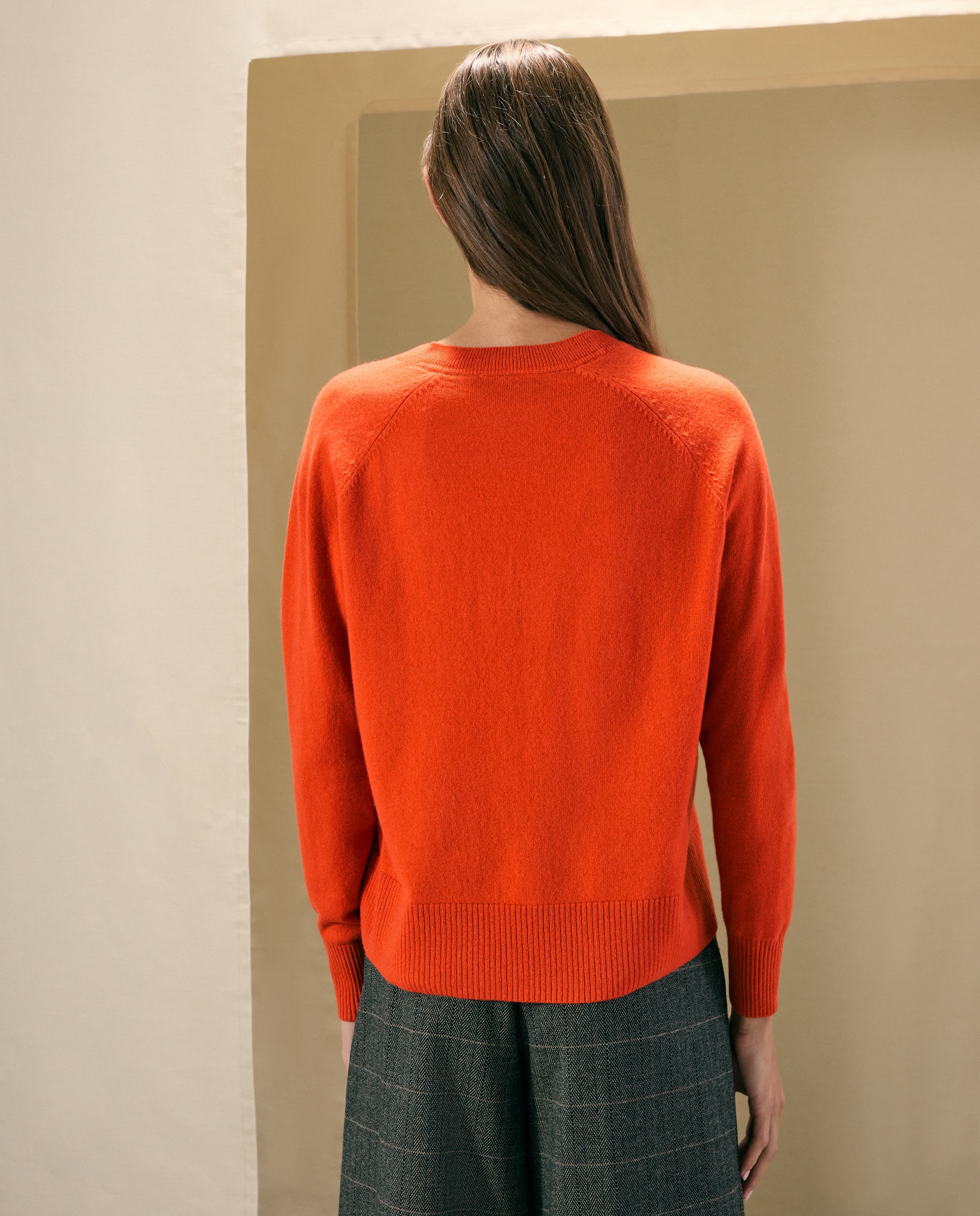 Jersey básico de mujer con lana cashmere - Woman El Corte Inglés - 660 Naranja 660 Naranja-3