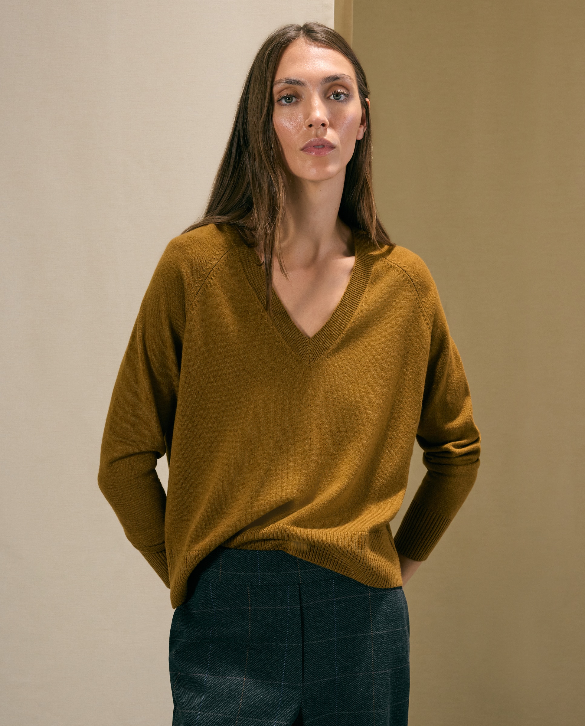Jersey básico de mujer con lana cashmere - Woman El Corte Inglés - 740 Tabaco 740 Tabaco-2
