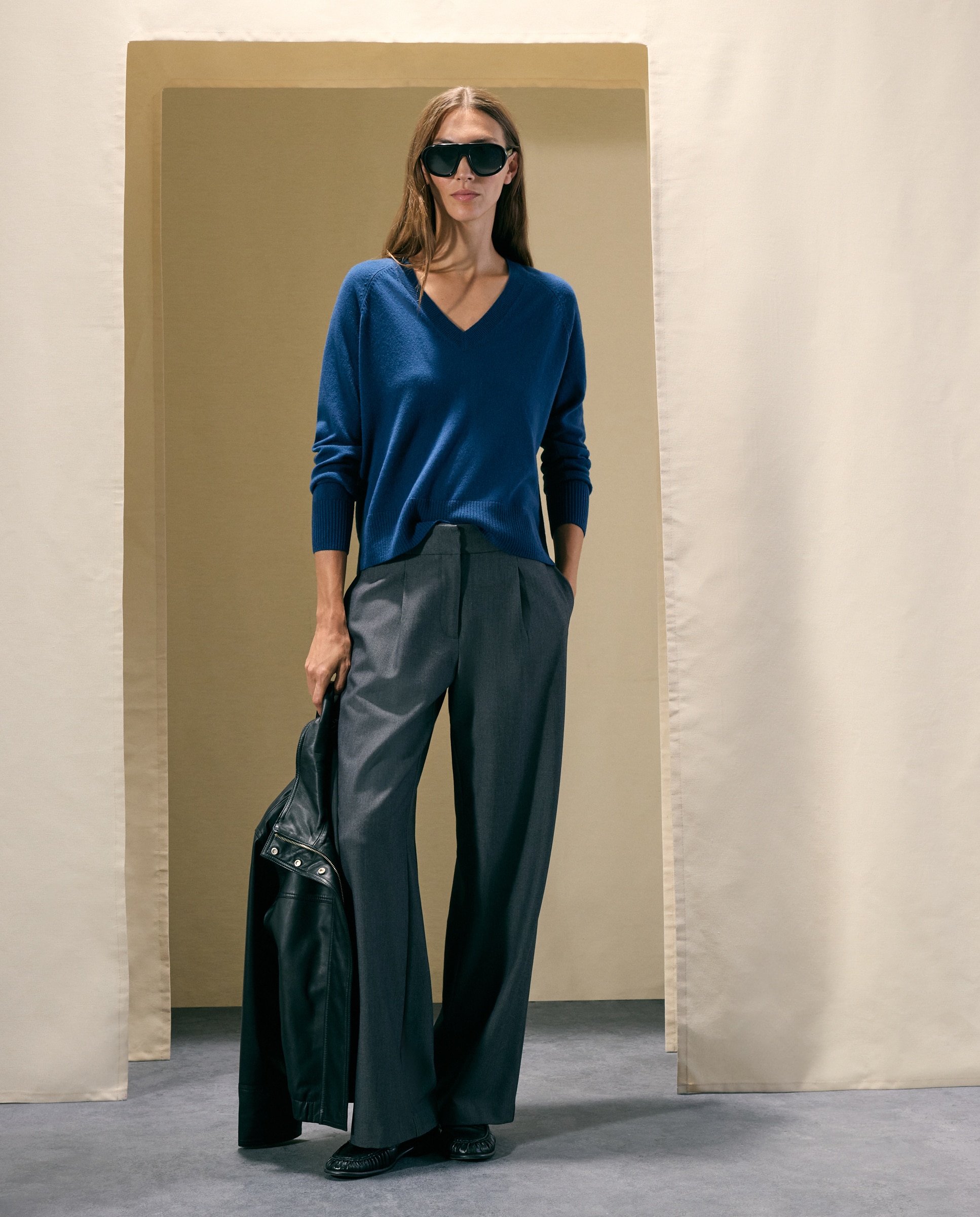 Jersey básico de mujer con lana cashmere - Woman El Corte Inglés - Azul oscuro Azul oscuro-2