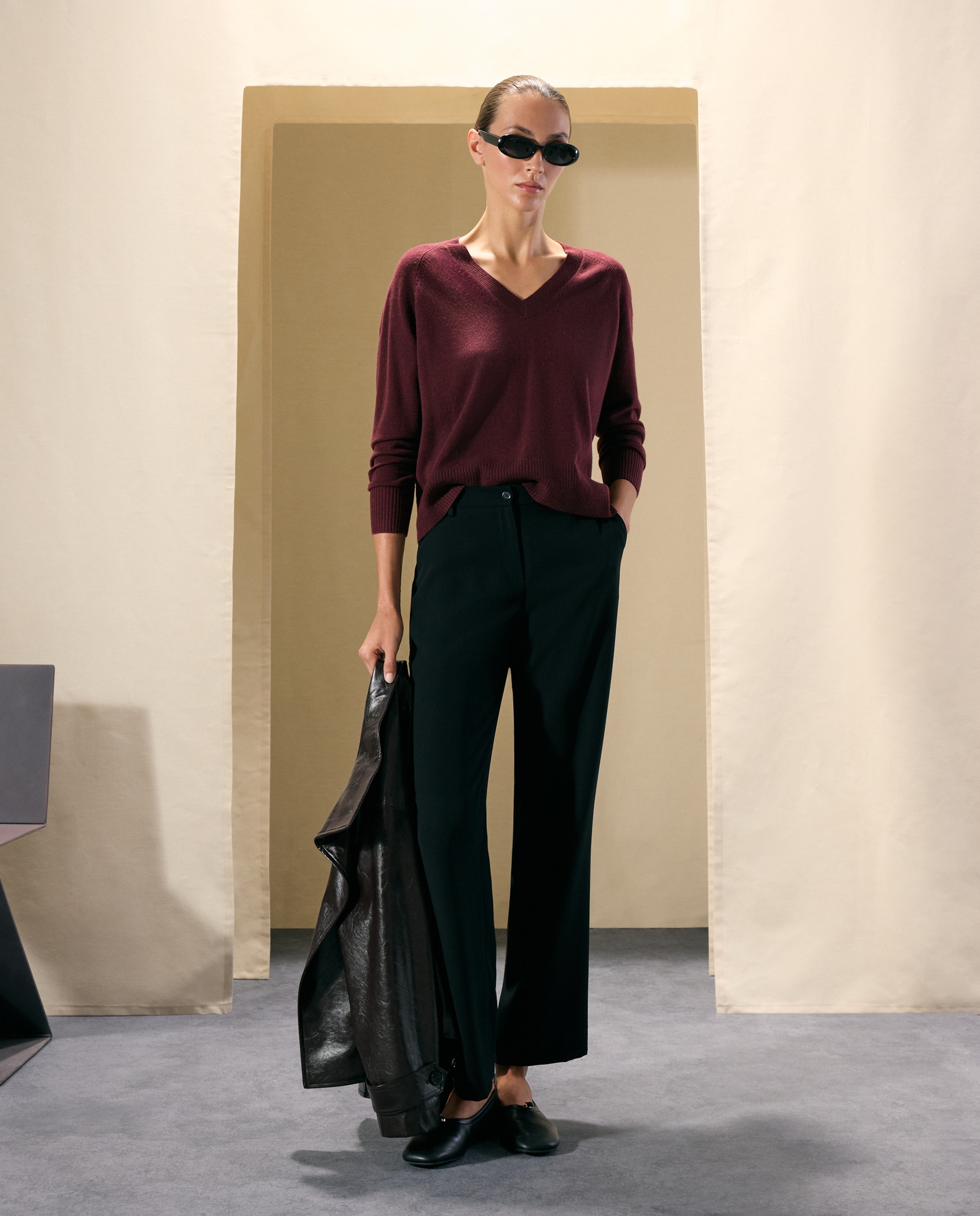 Jersey básico de mujer con lana cashmere - Woman El Corte Inglés - 291 Berenjena 291 Berenjena-2