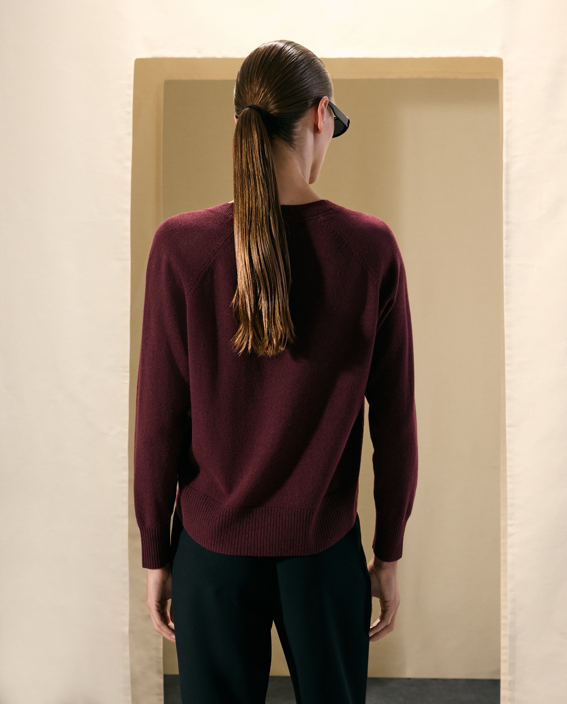Jersey básico de mujer con lana cashmere - Woman El Corte Inglés - 291 Berenjena 291 Berenjena-3