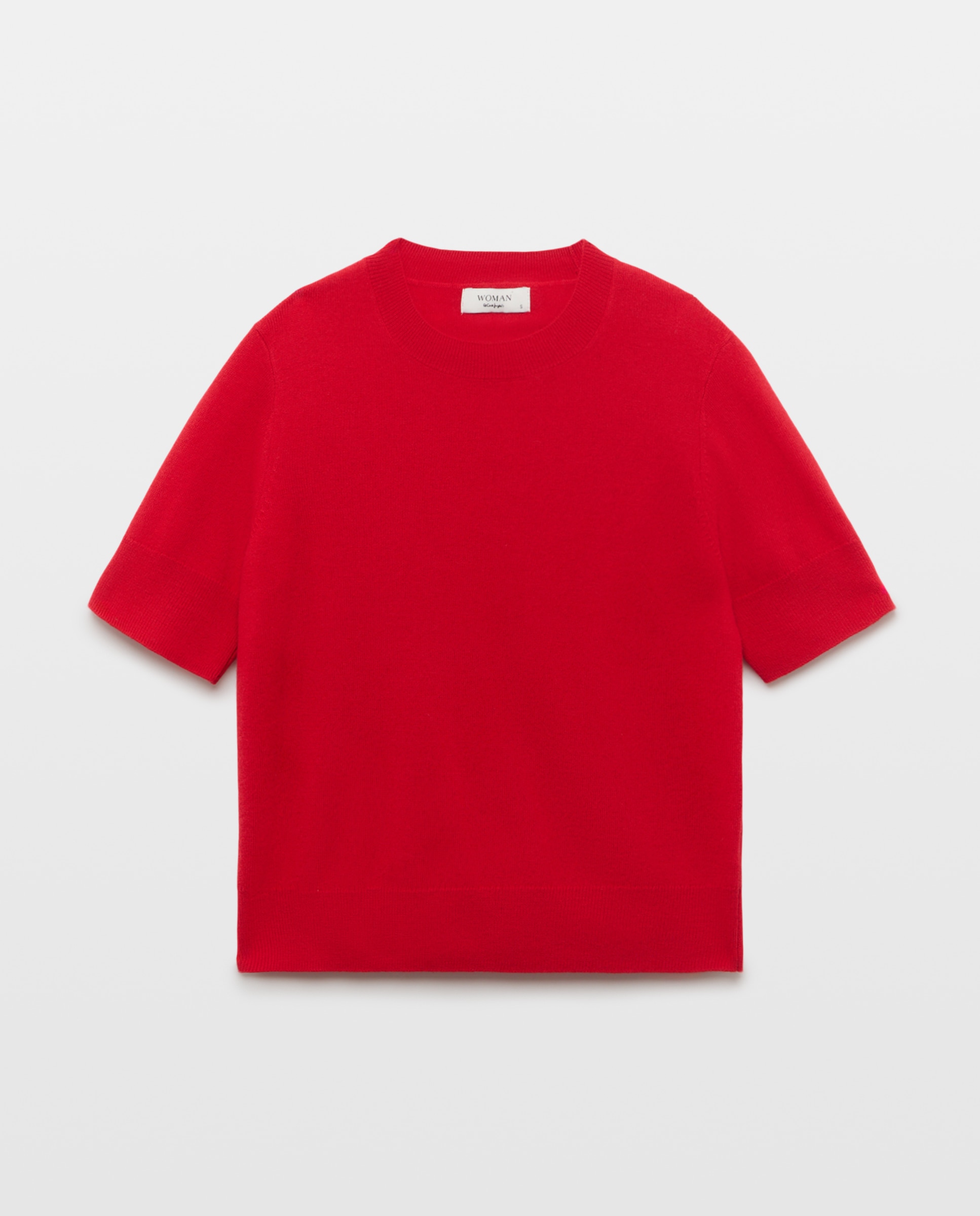 Jersey manga corta de mujer en lana con cuello caja - Woman El Corte Inglés - 600 Rojo 600 Rojo-4