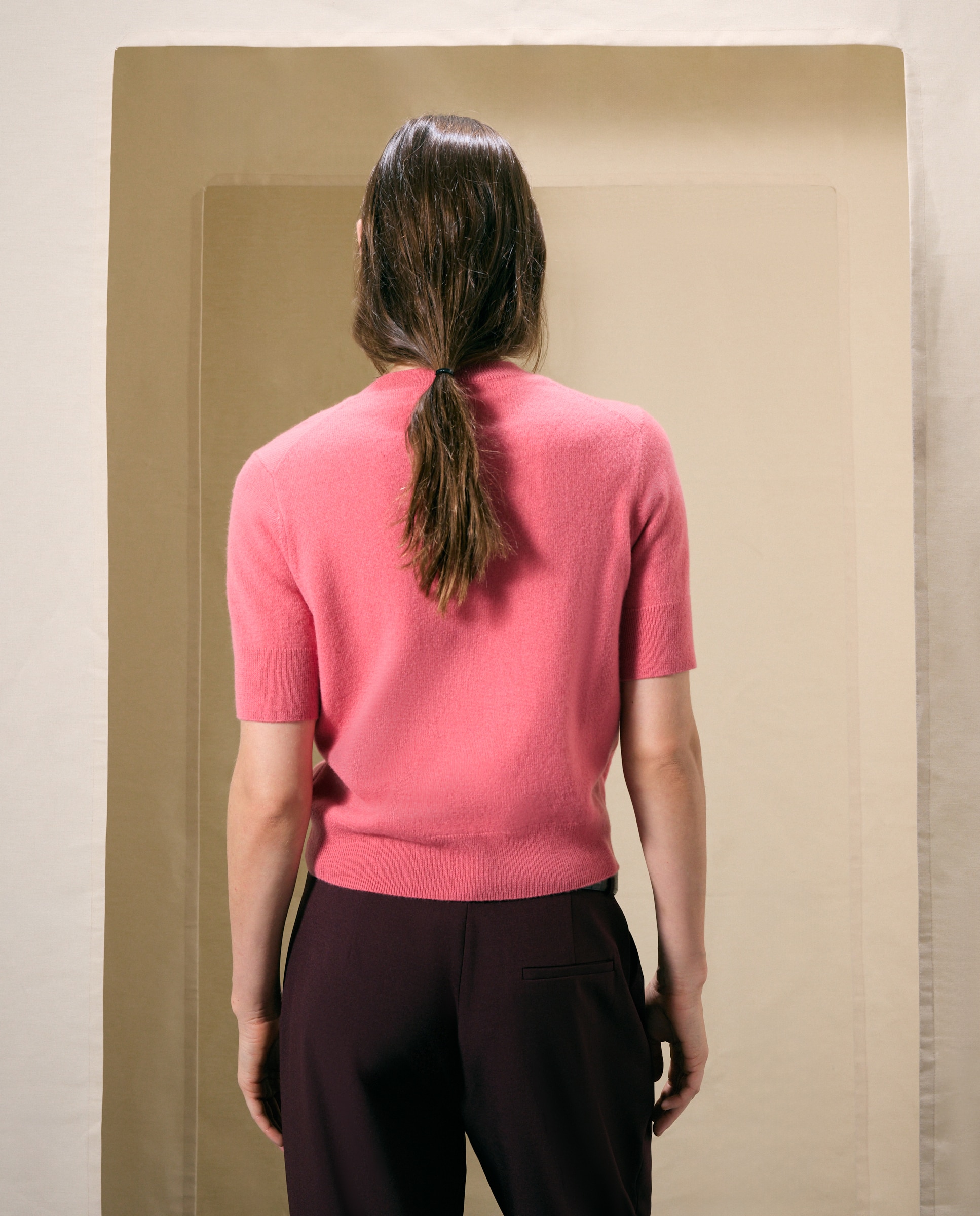 Jersey manga corta de mujer en lana con cuello caja - Woman El Corte Inglés - 200 Rosa 200 Rosa-2