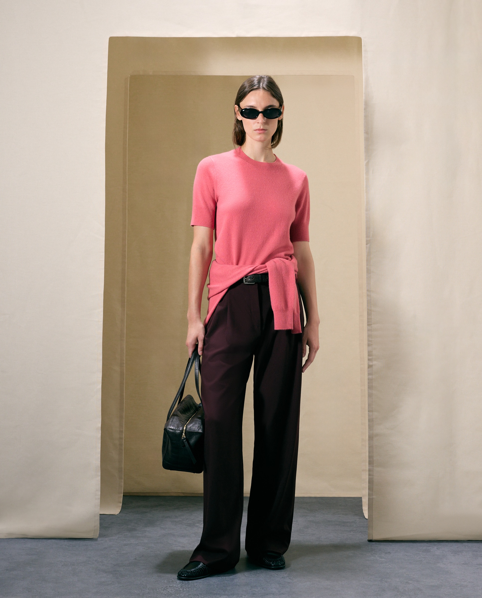 Jersey manga corta de mujer en lana con cuello caja - Woman El Corte Inglés - 200 Rosa 200 Rosa-3