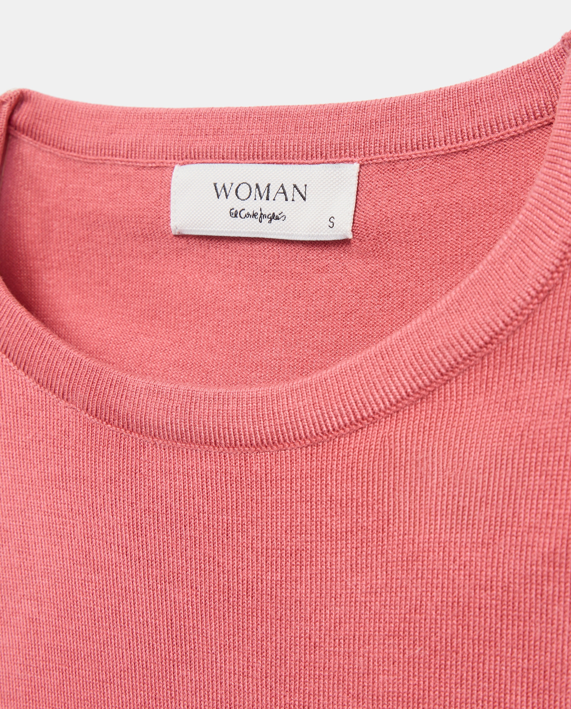 Jersey de mujer cuello caja mezcla tejidos - Woman El Corte Inglés - 200 Rosa 200 Rosa-5