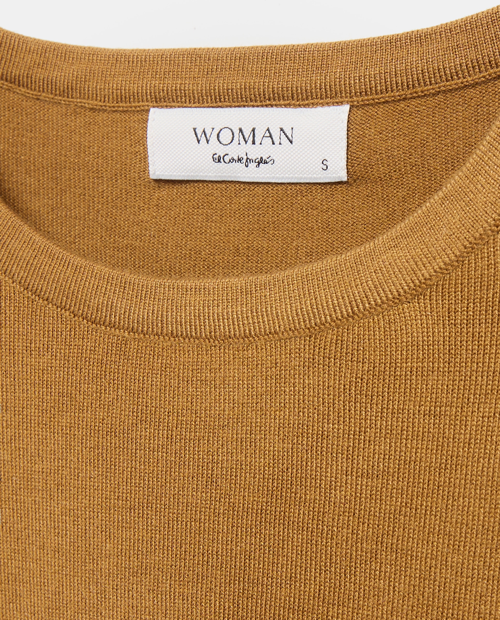 Jersey de mujer cuello caja mezcla tejidos - Woman El Corte Inglés - Visón claro Visón claro-5