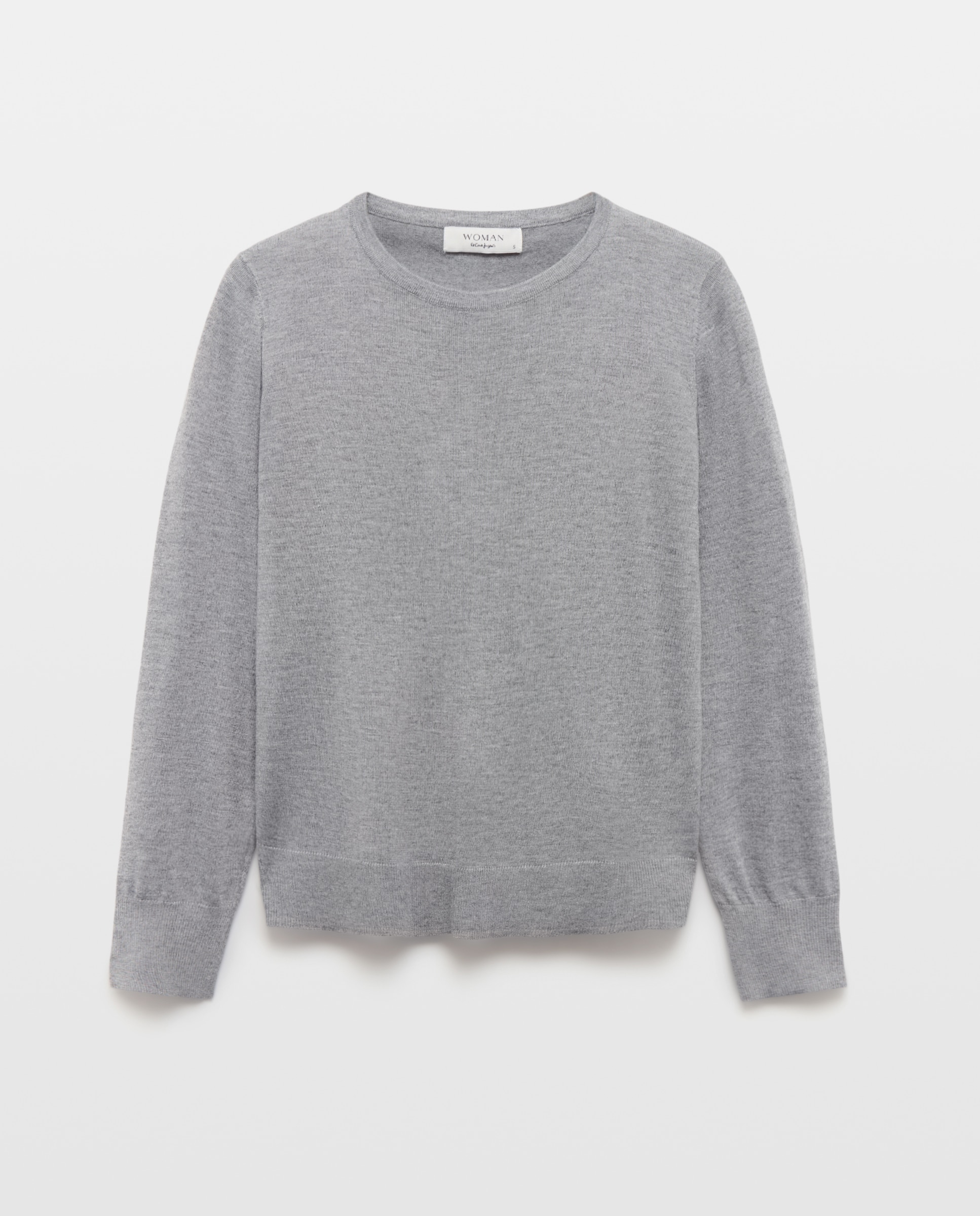 Jersey de mujer cuello caja mezcla tejidos - Woman El Corte Inglés - 820 Gris medio 820 Gris medio-4