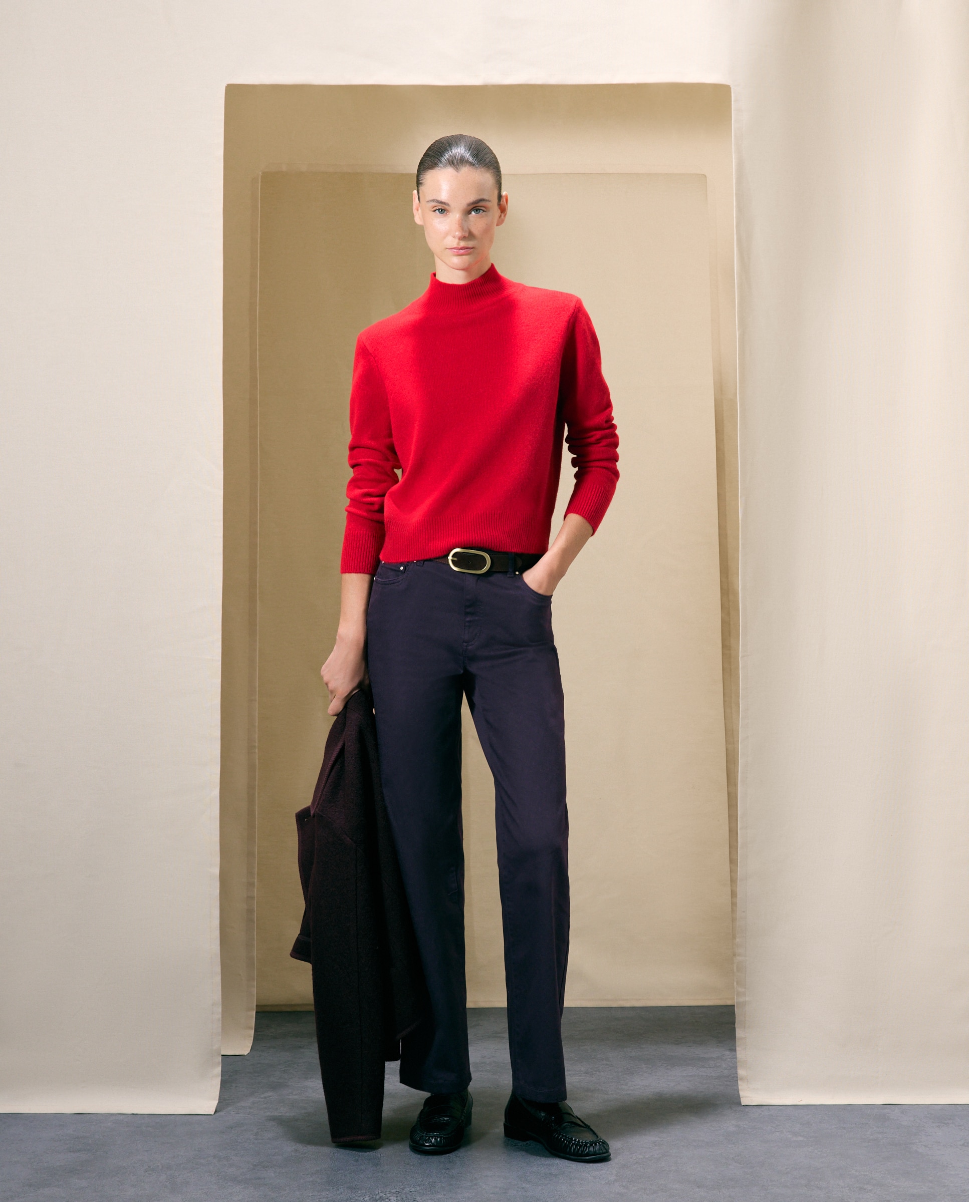 Jersey de mujer en lana con cuello cisne - Woman El Corte Inglés - 600 Rojo 600 Rojo-2