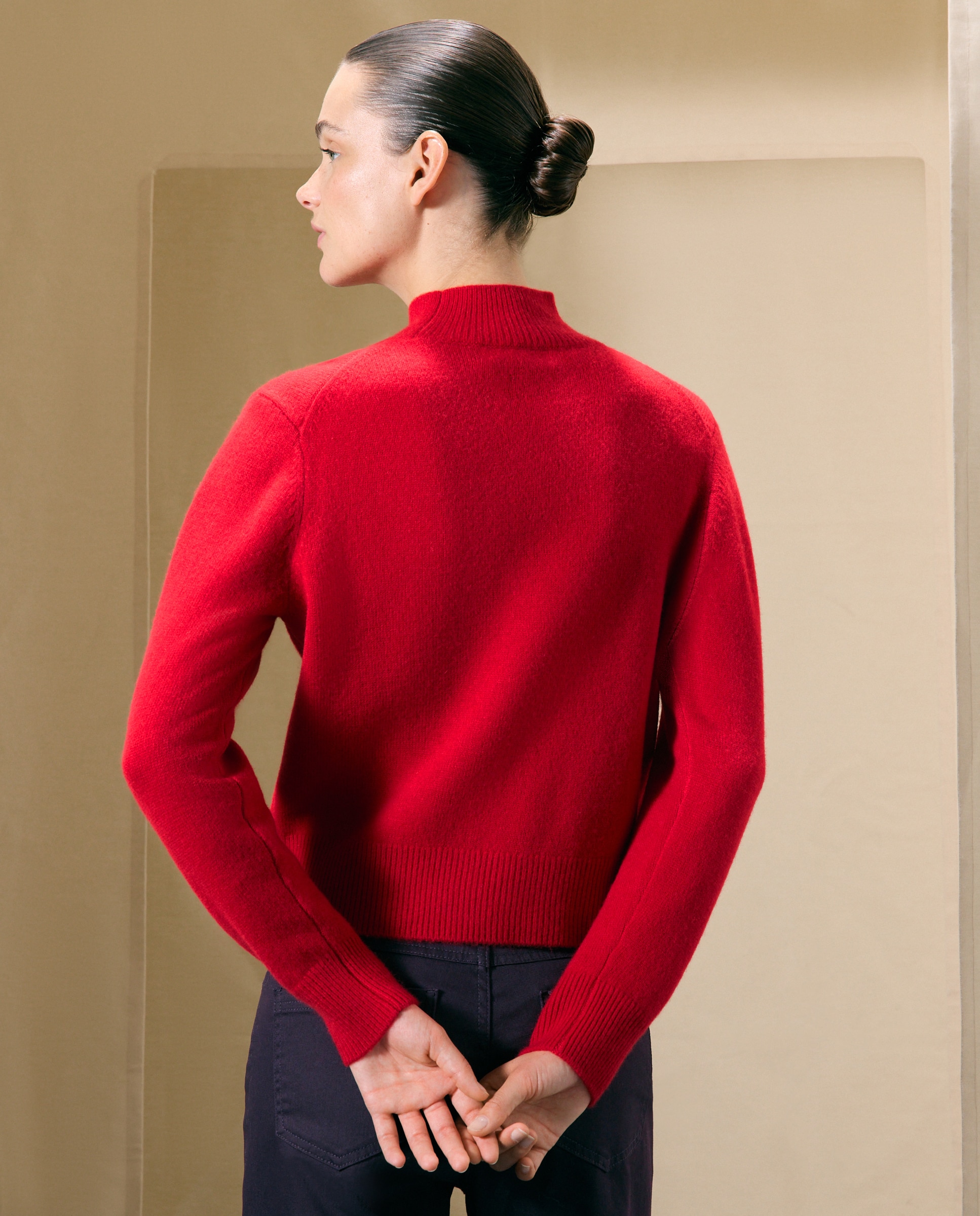 Jersey de mujer en lana con cuello cisne - Woman El Corte Inglés - 600 Rojo 600 Rojo-3