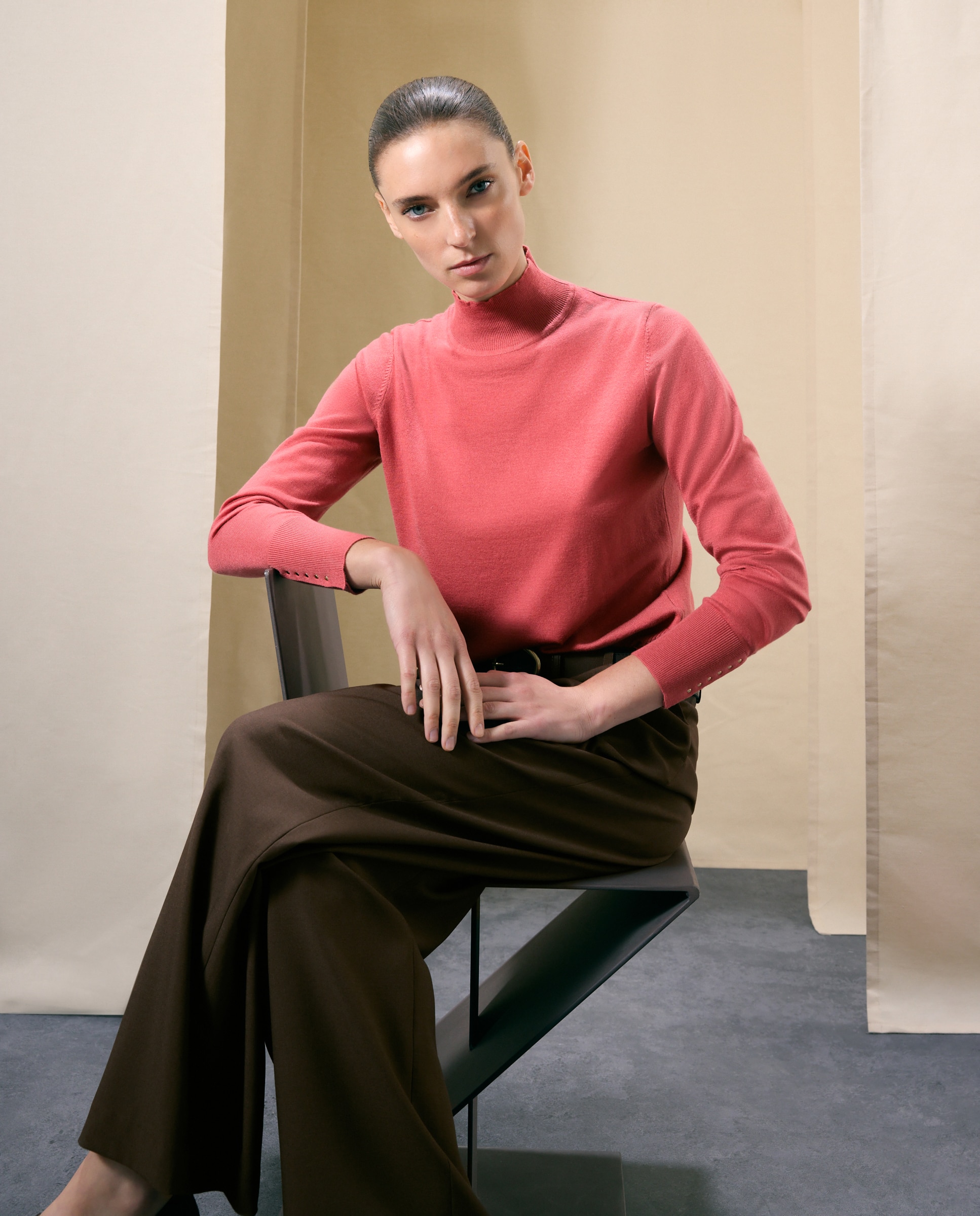 Jersey de mujer cuello perkins y tejido combinado - Woman El Corte Inglés - 200 Rosa 200 Rosa-1