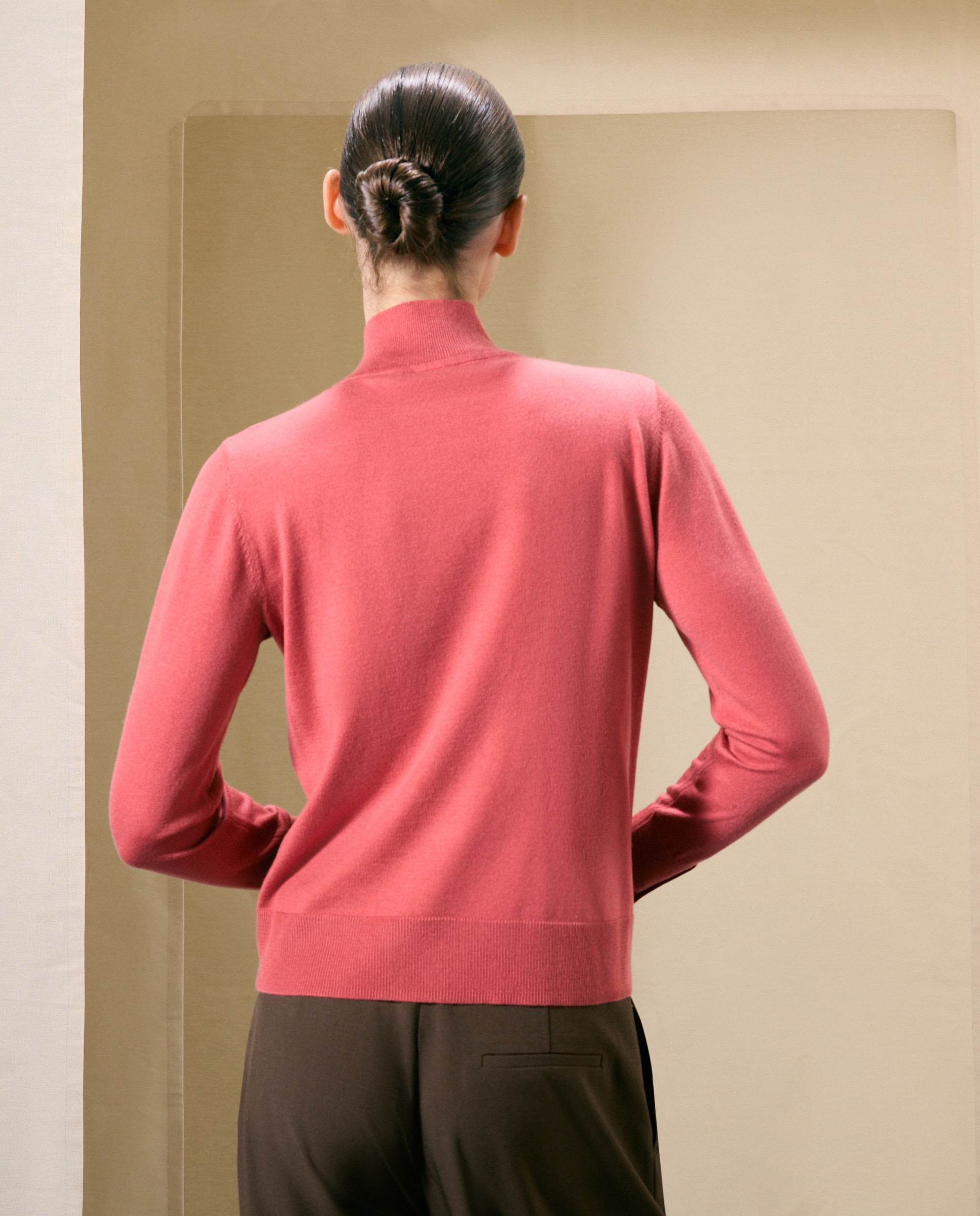 Jersey de mujer cuello perkins y tejido combinado - Woman El Corte Inglés - 200 Rosa 200 Rosa-3