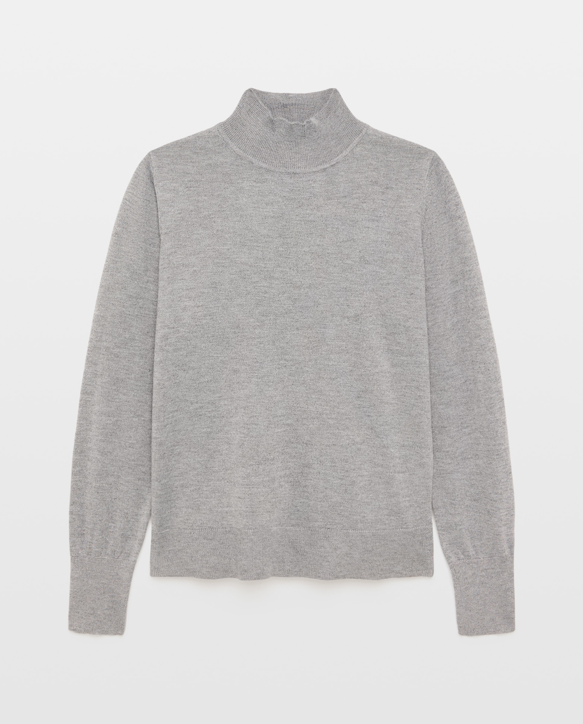 Jersey de mujer cuello perkins y tejido combinado - Woman El Corte Inglés - 820 Gris medio 820 Gris medio-4
